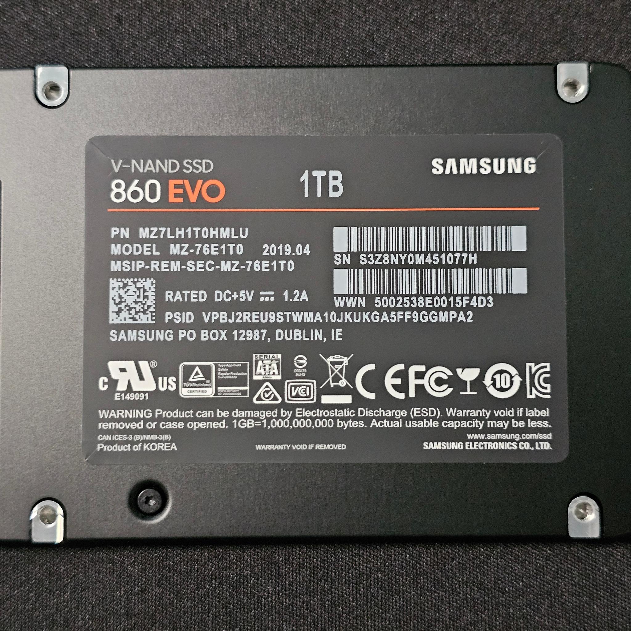 Samsung 860 EVO 1TB (1000GB) SATAIII 2.5"x7mm SSD