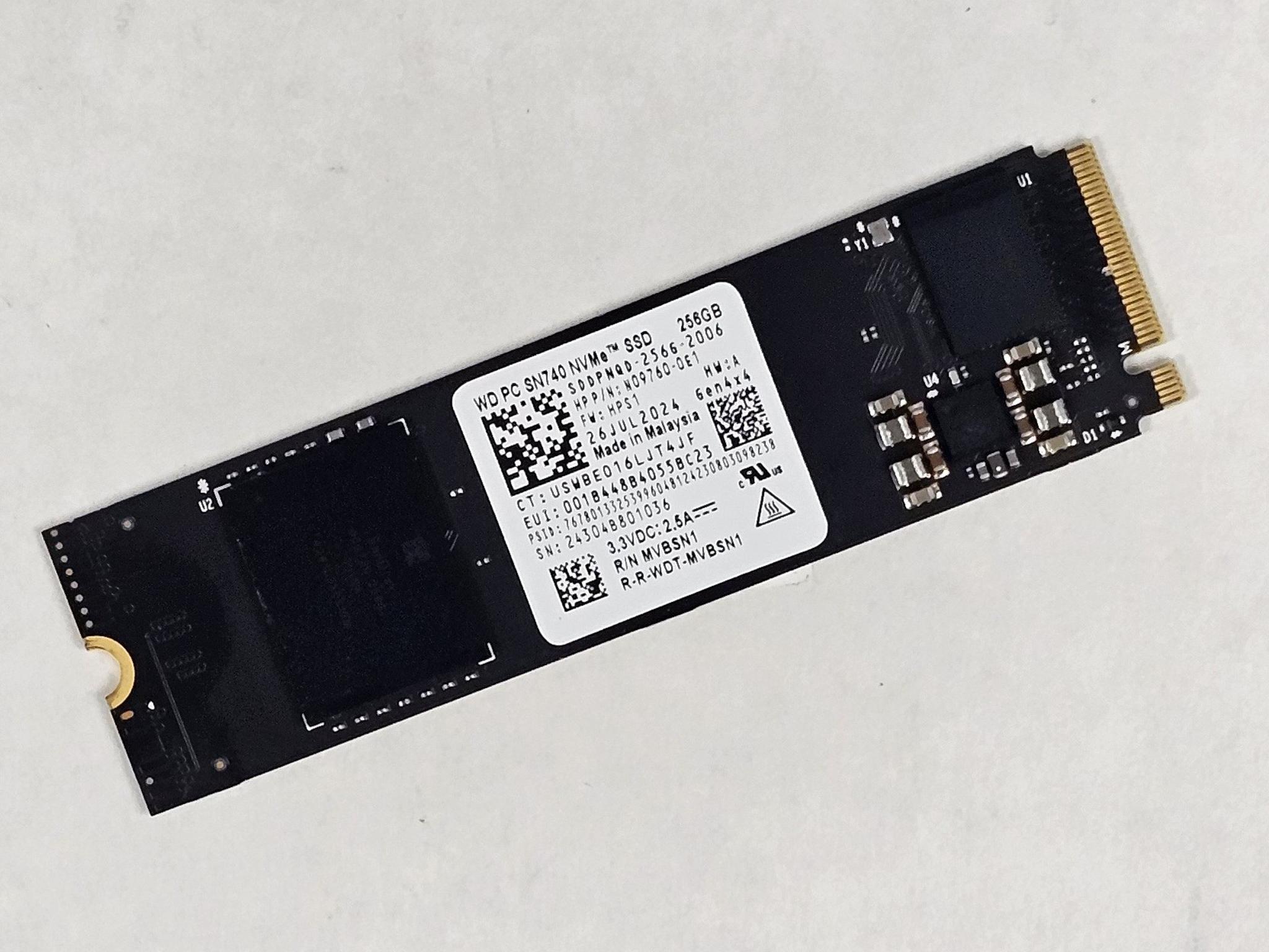 256GB NVMe M.2 SSD WD PC SN740 Gen4