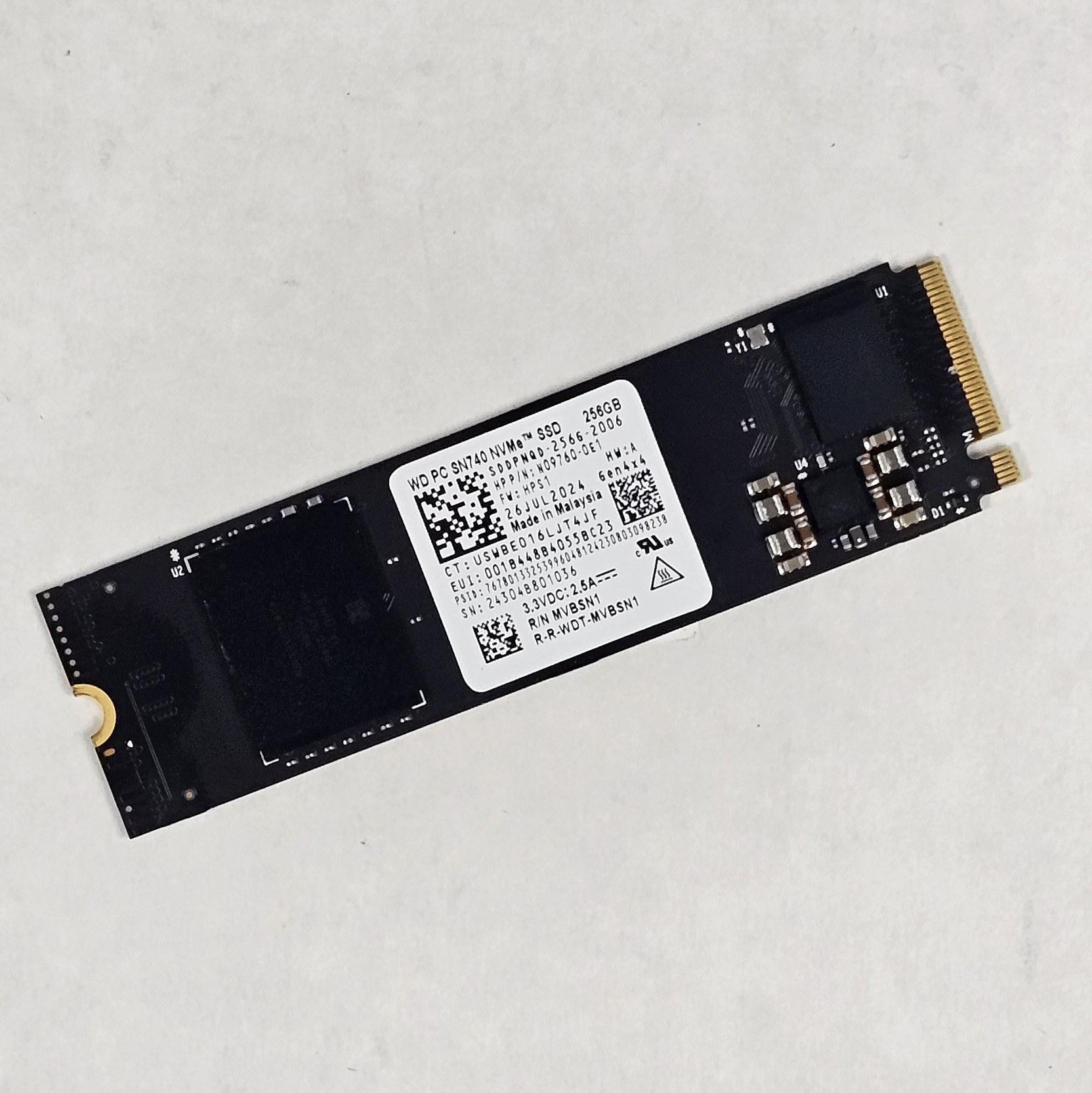 256GB NVMe M.2 SSD WD PC SN740 Gen4
