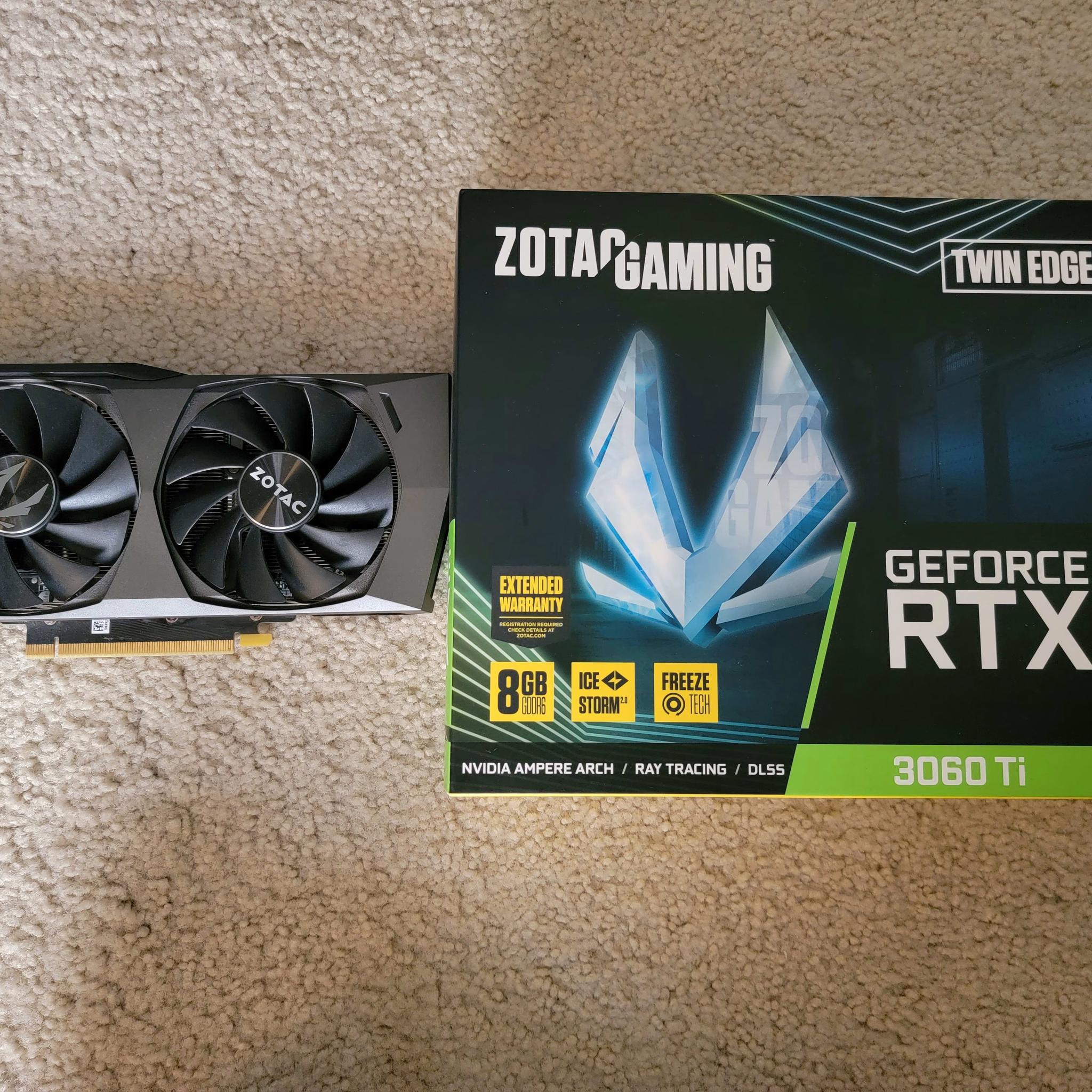 Zotac Gaming RTX 3060 TI Twin Edge OC LHR 8GB GDDR6 Like New With Original Box 