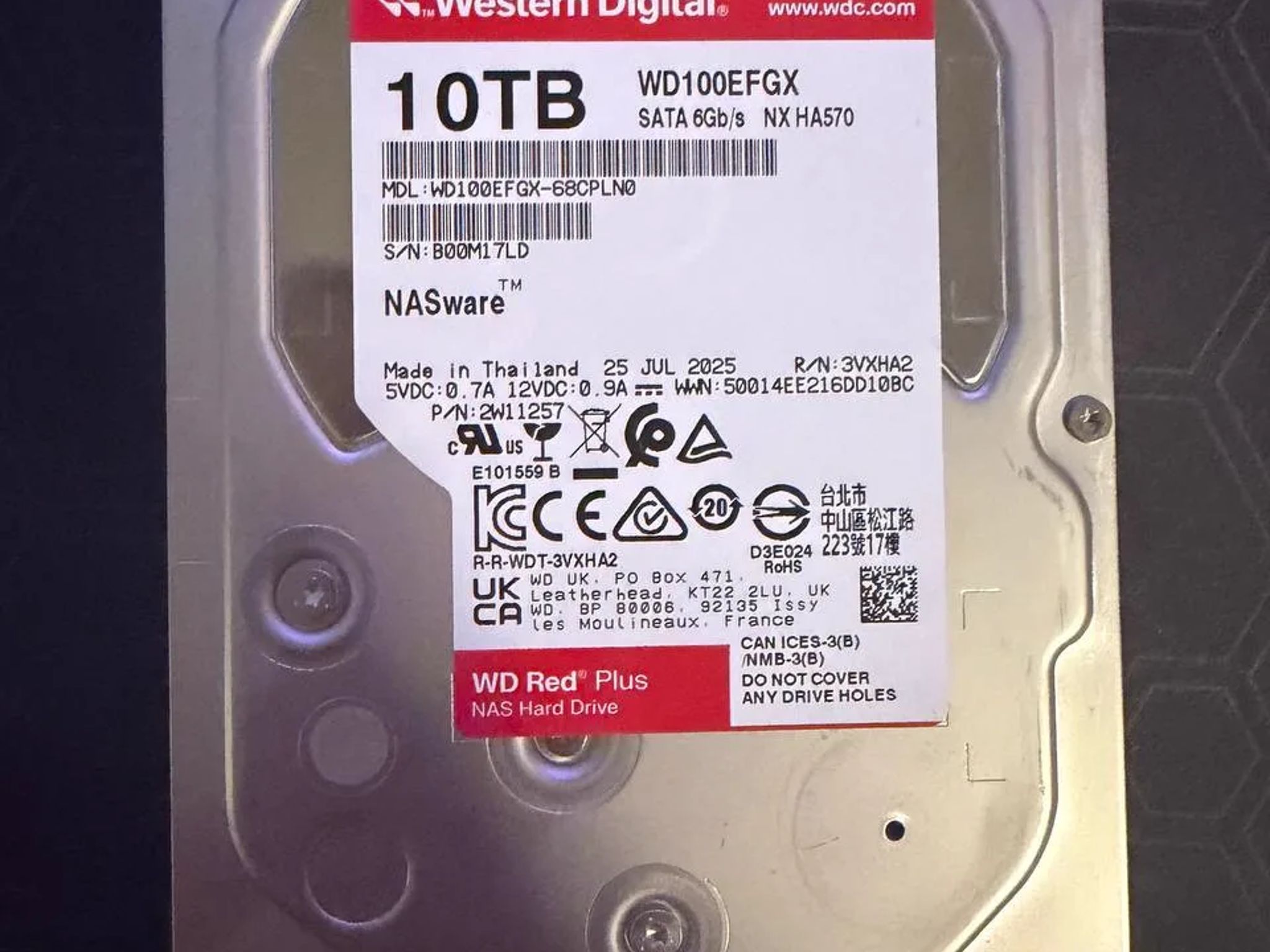 WD Red Plus 10TB HDD - SMART Good