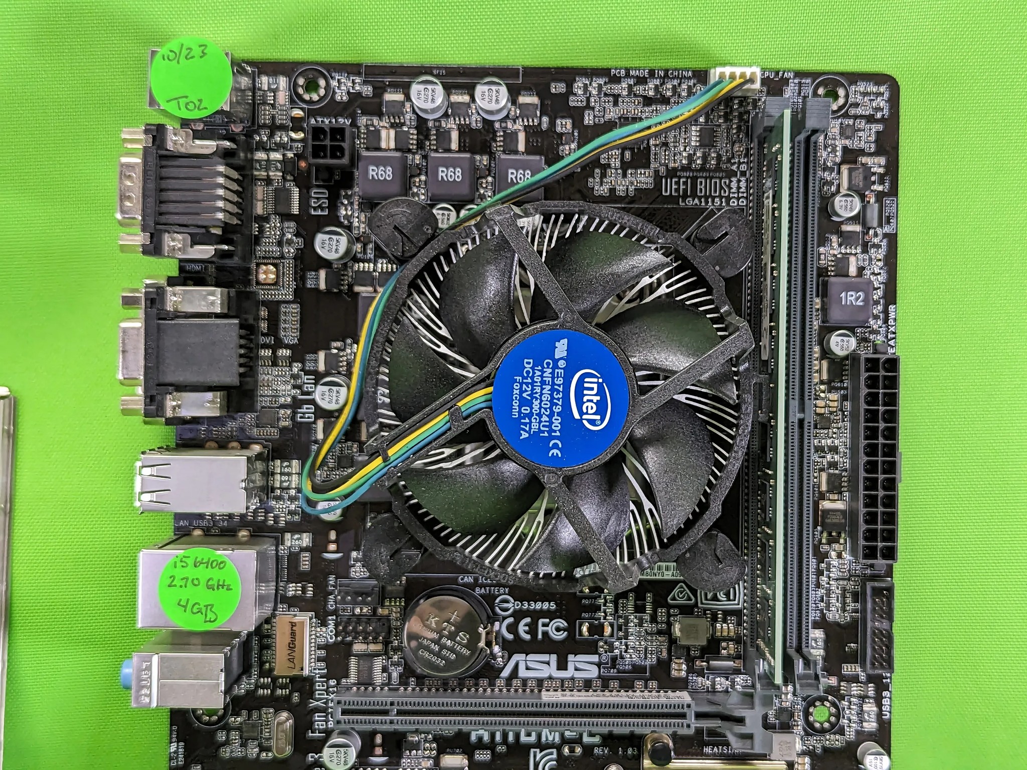 Intel Core i5-6400 + 4GB RAM + mATX Motherboard Asus H110M-C Combo + IO Shield
