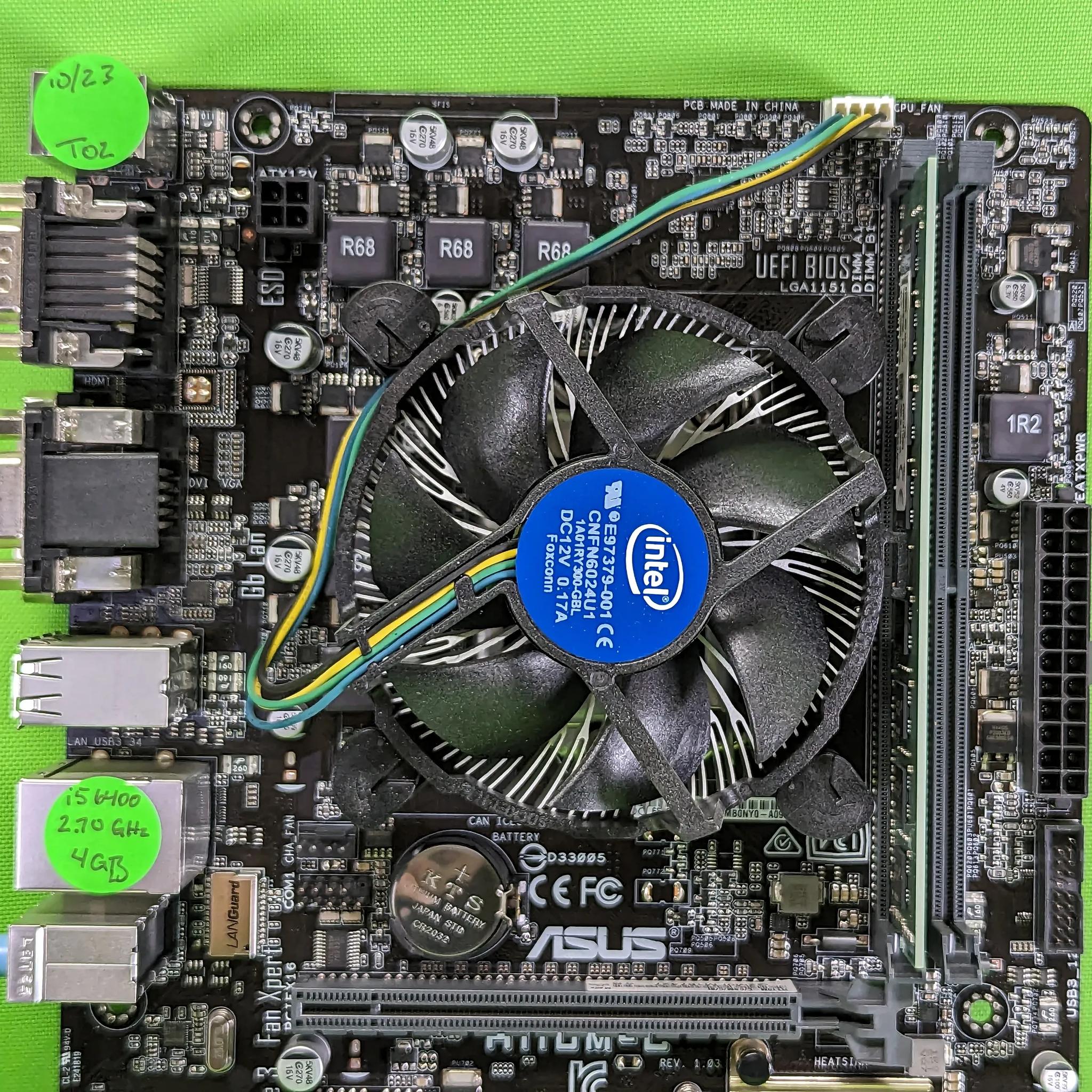 Intel Core i5-6400 + 4GB RAM + mATX Motherboard Asus H110M-C Combo + IO Shield