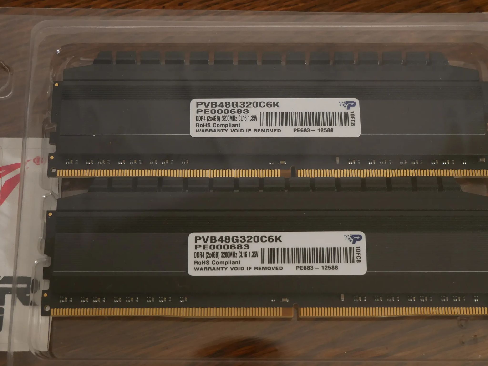 Patriot Viper 4 Blackout Memory Modules PVB48G320C6K 8GB Total  PC4-25600 (3200 MHz)