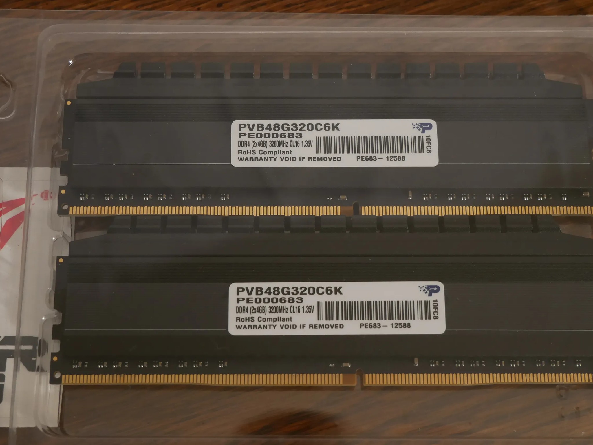 Patriot Viper 4 Blackout Memory Modules PVB48G320C6K 8GB Total  PC4-25600 (3200 MHz)