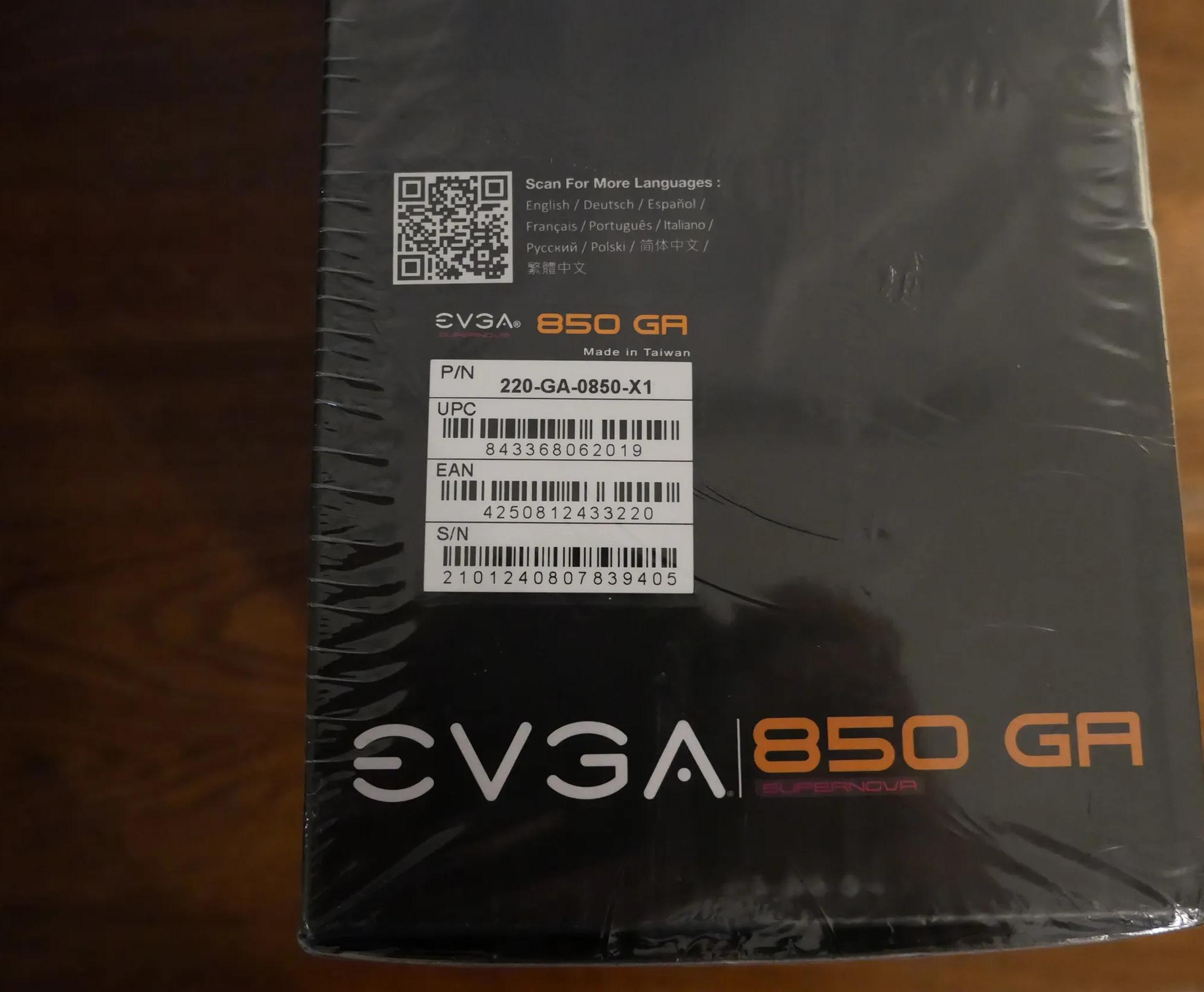 EVGA SuperNOVA 850 GA, 80 Plus Gold 850W, Fully Modular, Eco Mode, Power Supply 220-GA-0850-X1