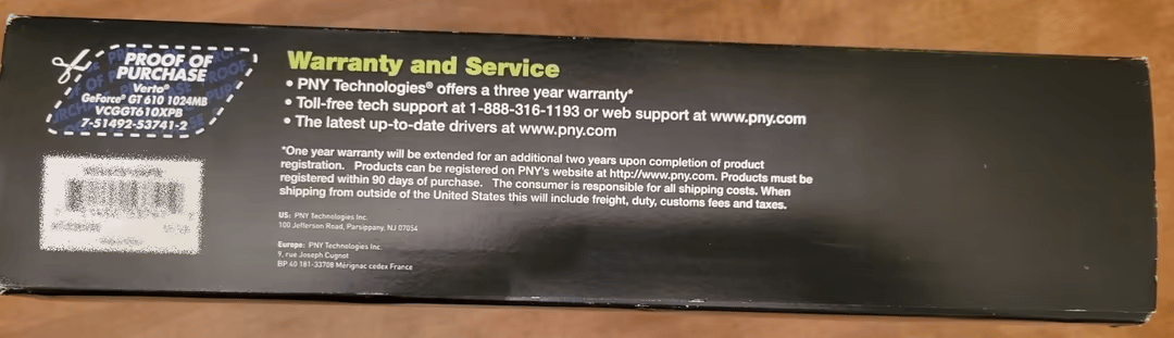 PNY Nvidia GeForce GT 610 1GB DDR3