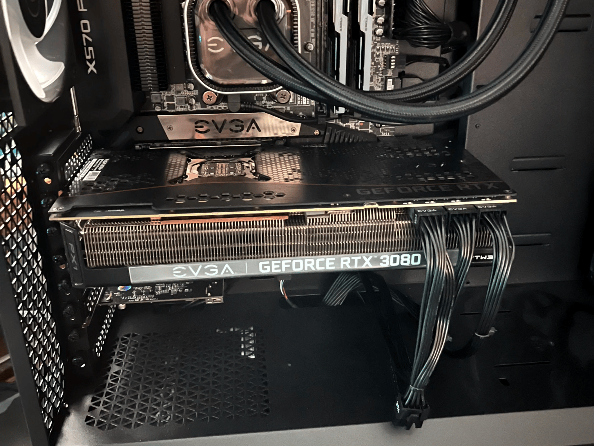 EVGA RTX 3080, Ryzen 7 5800X; 32G 3600Mhz RAM; EVGA AIO