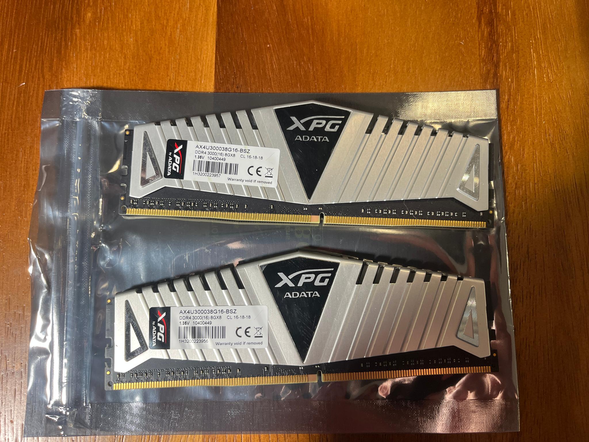 ADATA XPG DDR4 3000 16GB (2x8GB) DIMM Desktop Memory Kit AX4U300038G16-BSZ