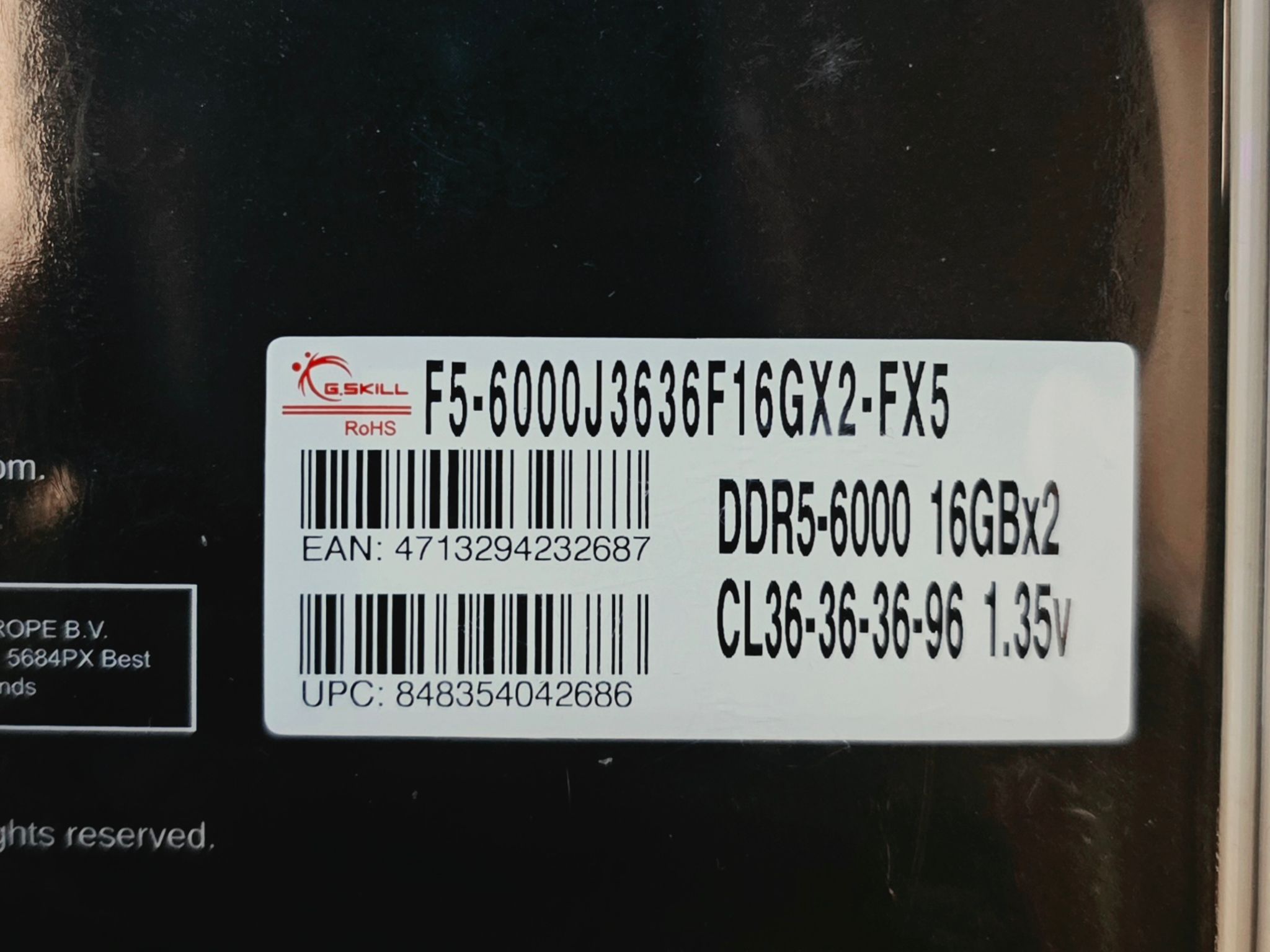 G.Skill Flare X5 Series AMD EXPO DDR5 RAM 32GB (2 x 16GB) 6000MT/s CL36-36-36-96 Low Profile