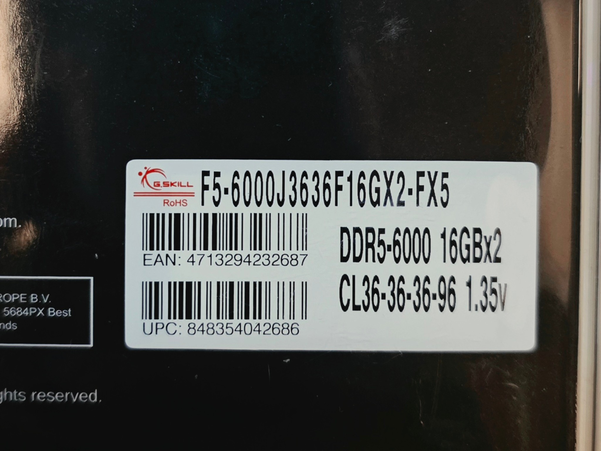 G.Skill Flare X5 Series AMD EXPO DDR5 RAM 32GB (2 x 16GB) 6000MT/s CL36-36-36-96 Low Profile