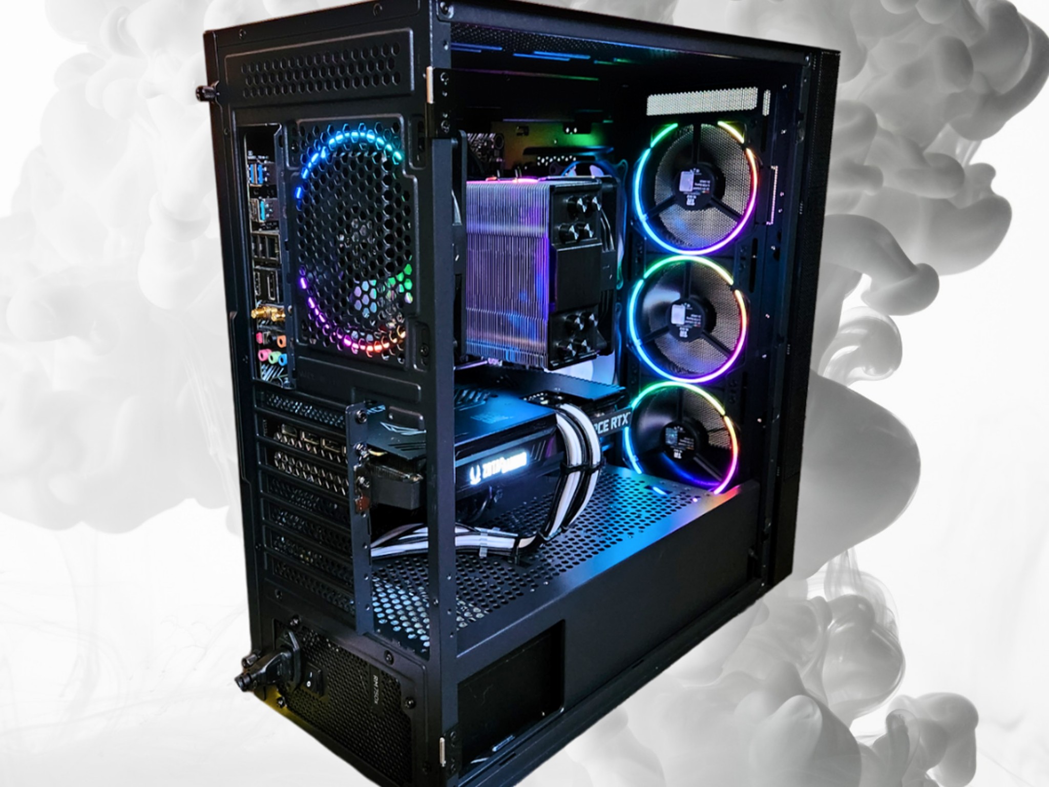 🤵Tuxedo🔲: RTX 3070 | Ryzen 5 5600 | 32GB DDR4 RAM | 1TB SSD | 7 Fans | Black and White RGB PC