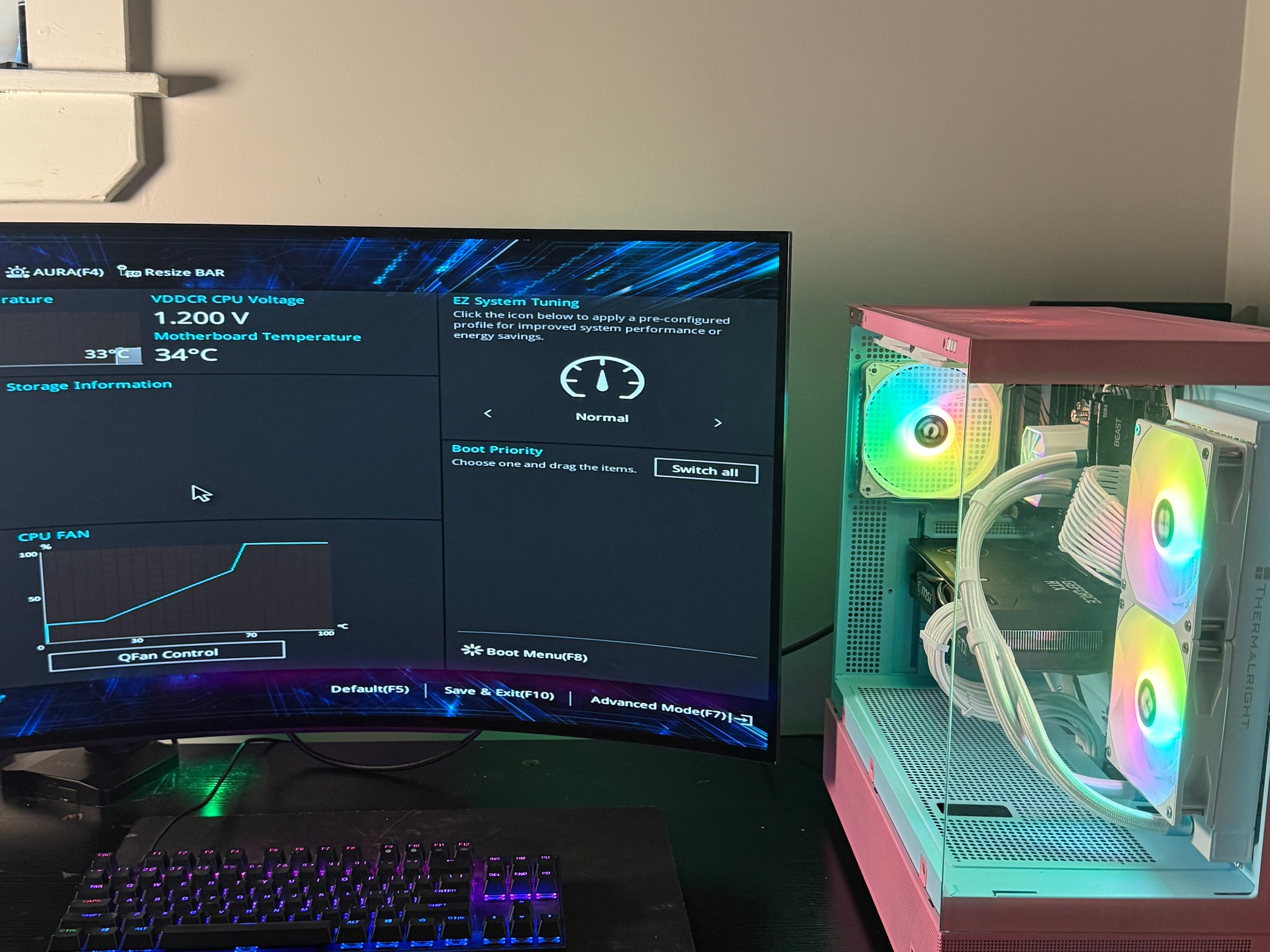 🌸  Pink Gaming PC –RTX 3060ti |16gb RAM 3600mhz| 1TB Storage | WiFi/Bluetooth