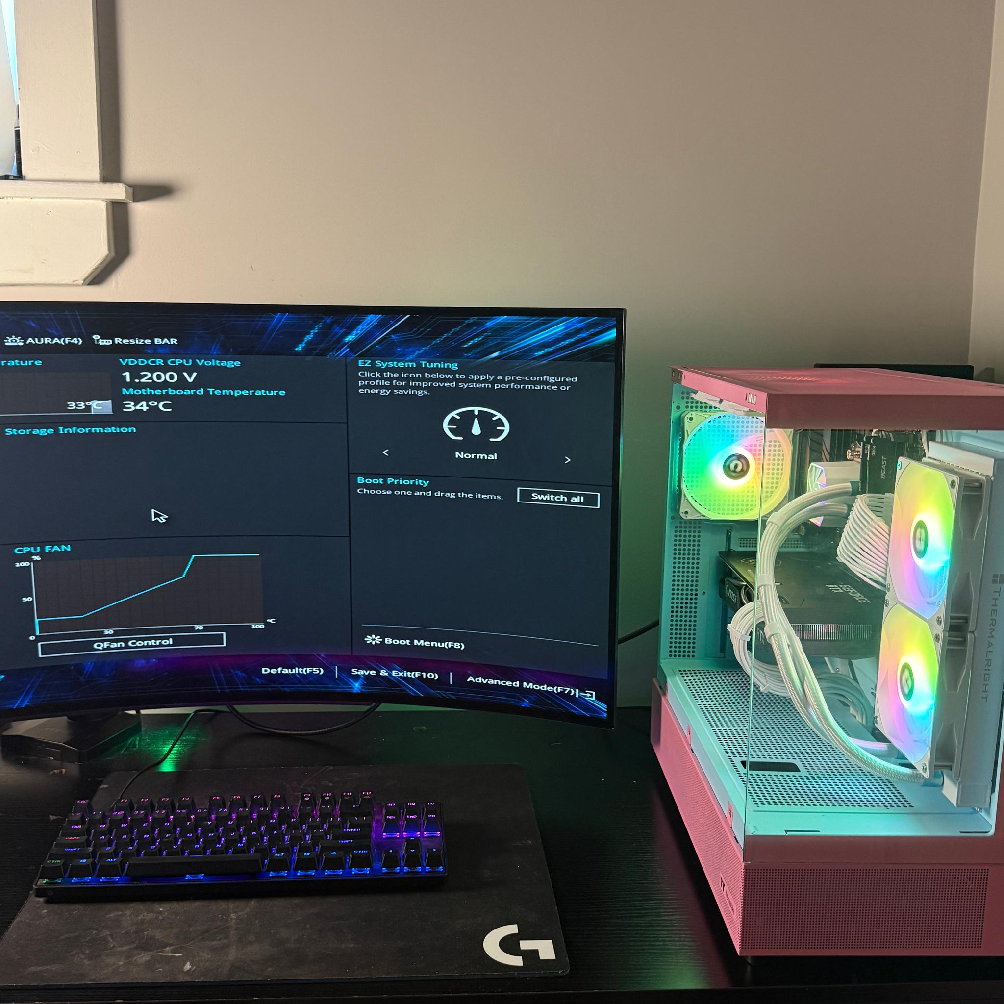 🌸  Pink Gaming PC –RTX 3060ti |16gb RAM 3600mhz| 1TB Storage | WiFi/Bluetooth