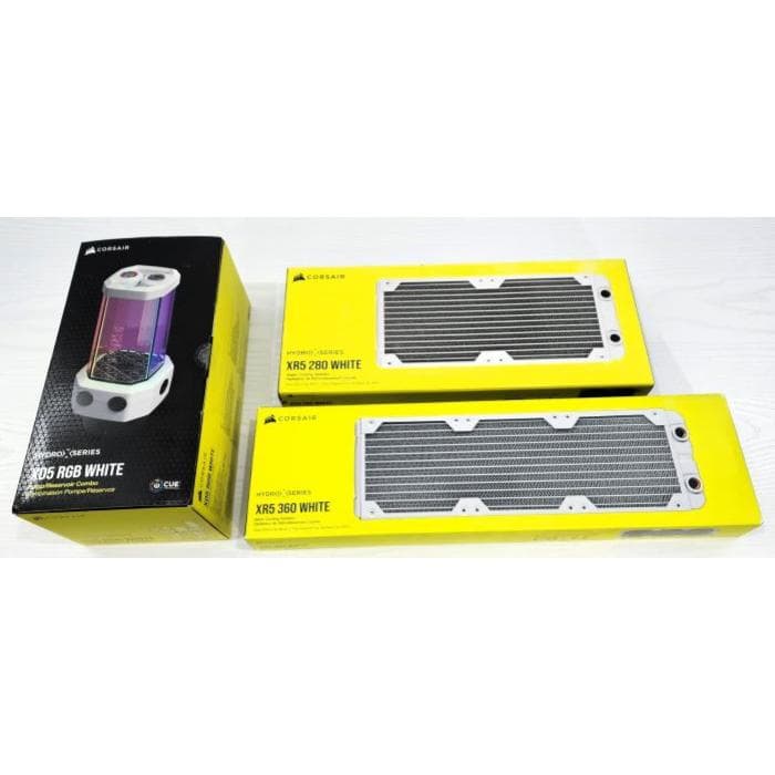 ALL NEW White Corsair Radiators and Pump/Reservoir Combo