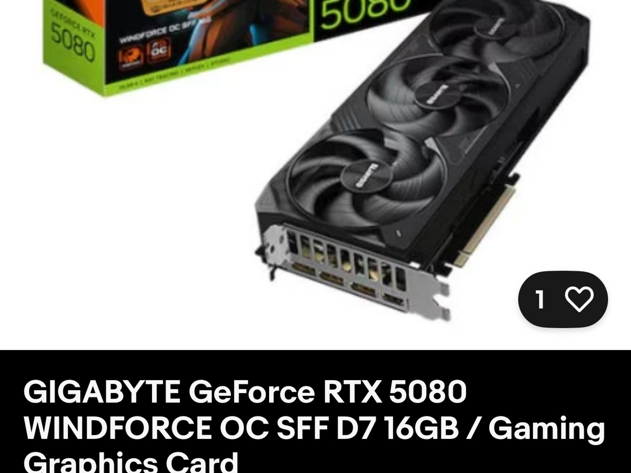 GIGABYTE GeForce RTX 5080 WINDFORCE OC SFF 16G