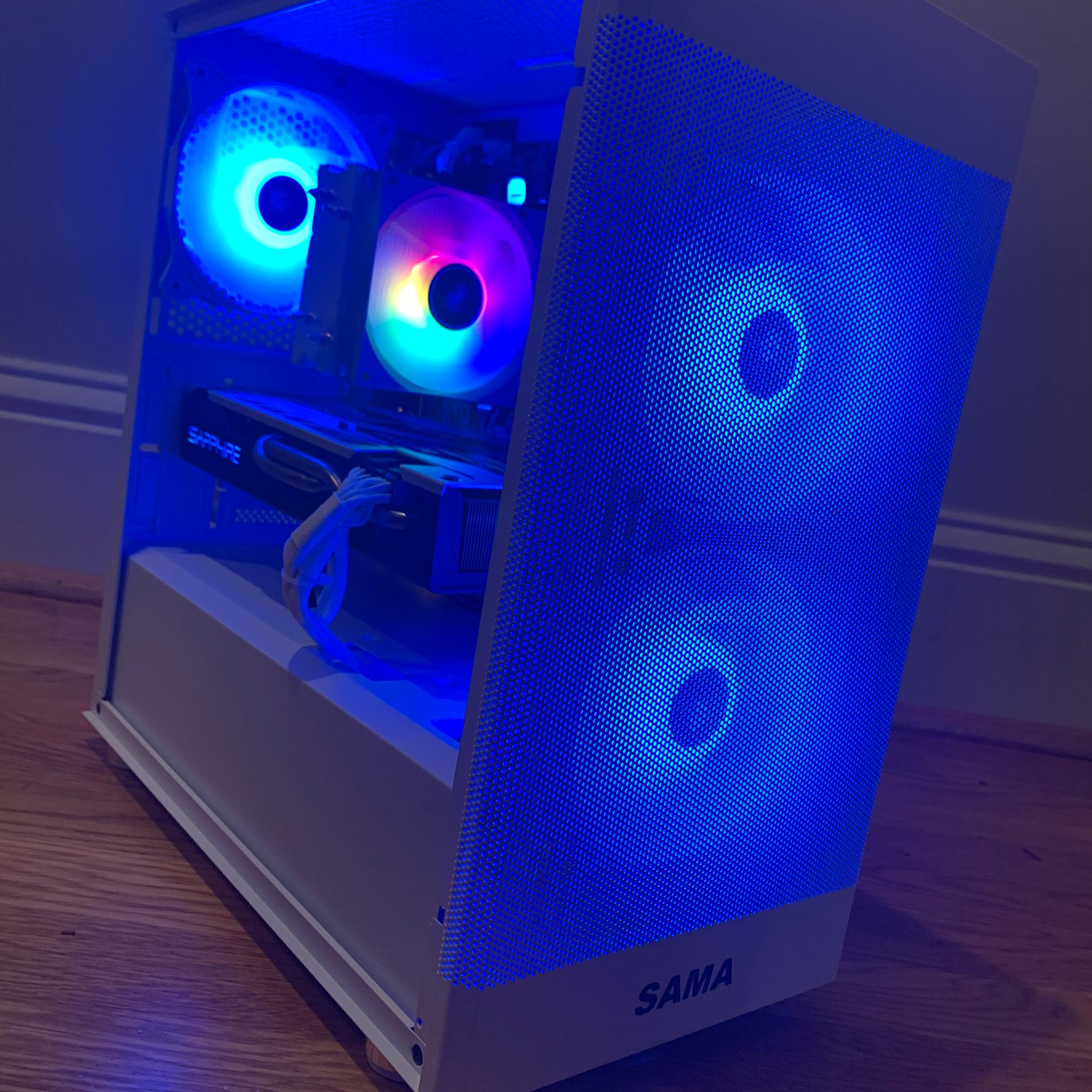 RX 580 8GB RYZEN 5 1600X FORTNITE READY WHITE CUSTOM 16GB RAM 1000GB SSD ARGB LIGHTING WINDOWS 10