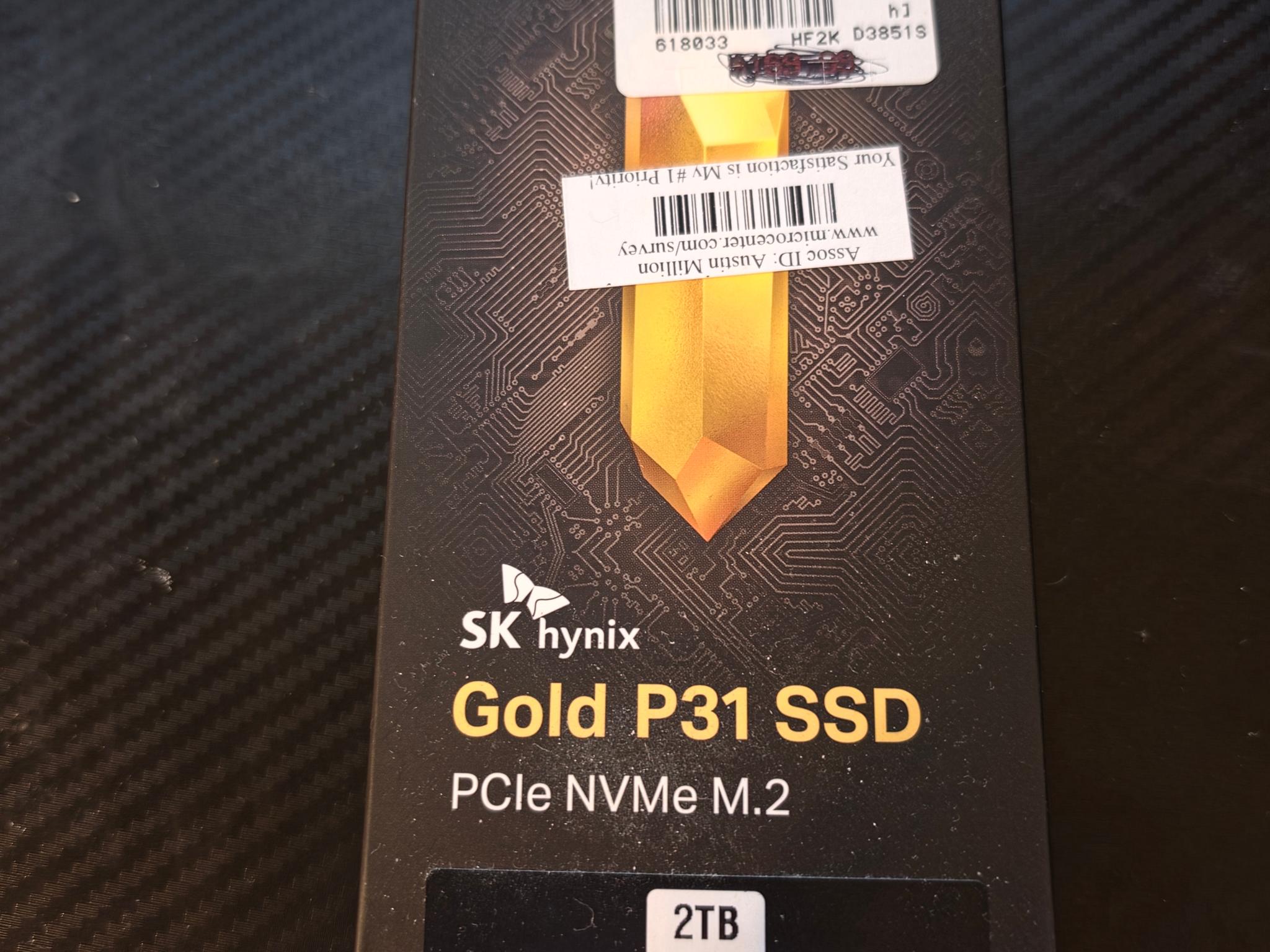 SK hynix Gold P31 2TB NVMe M.2 SSD PCIe Gen3 Internal Solid State Drive
