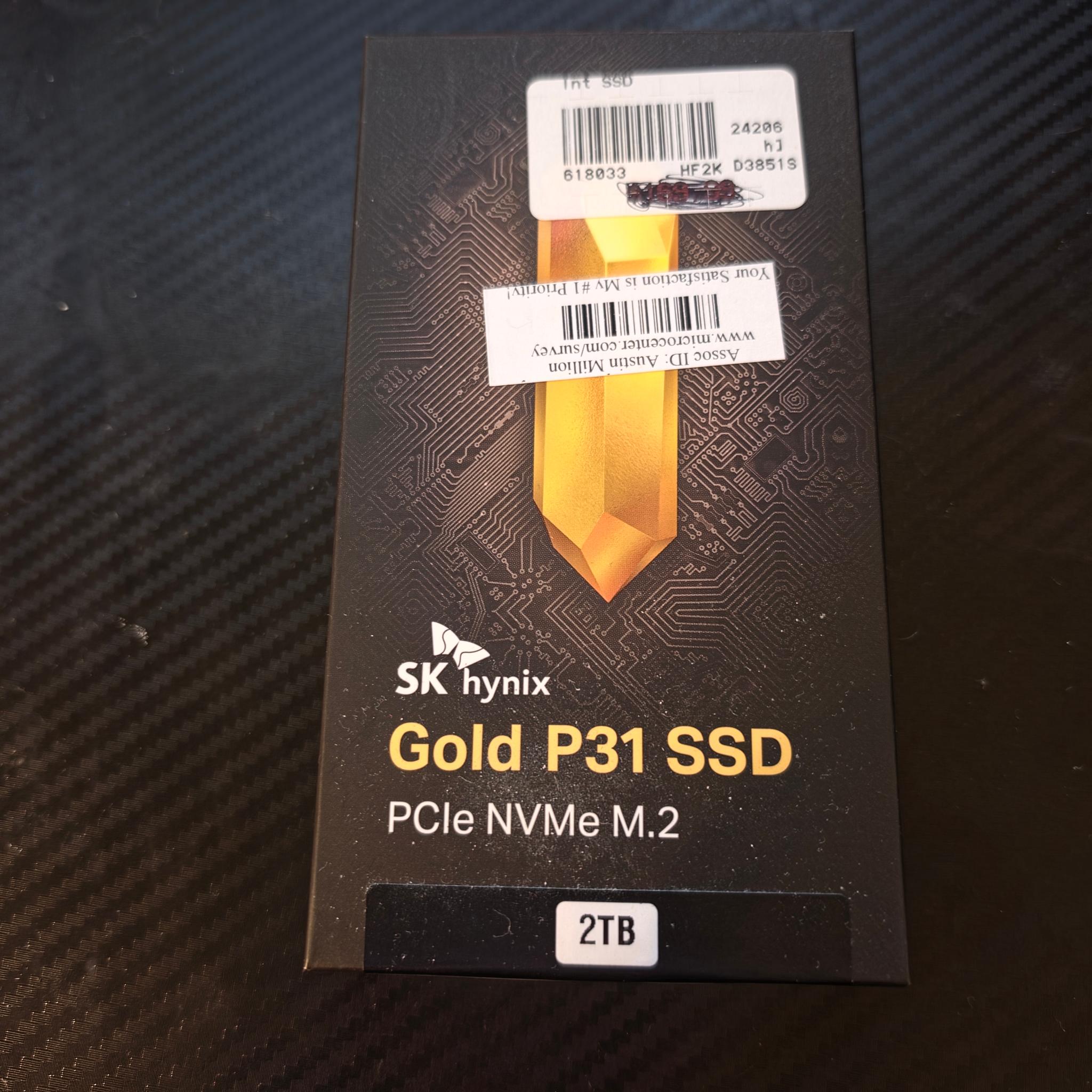 SK hynix Gold P31 2TB NVMe M.2 SSD PCIe Gen3 Internal Solid State Drive