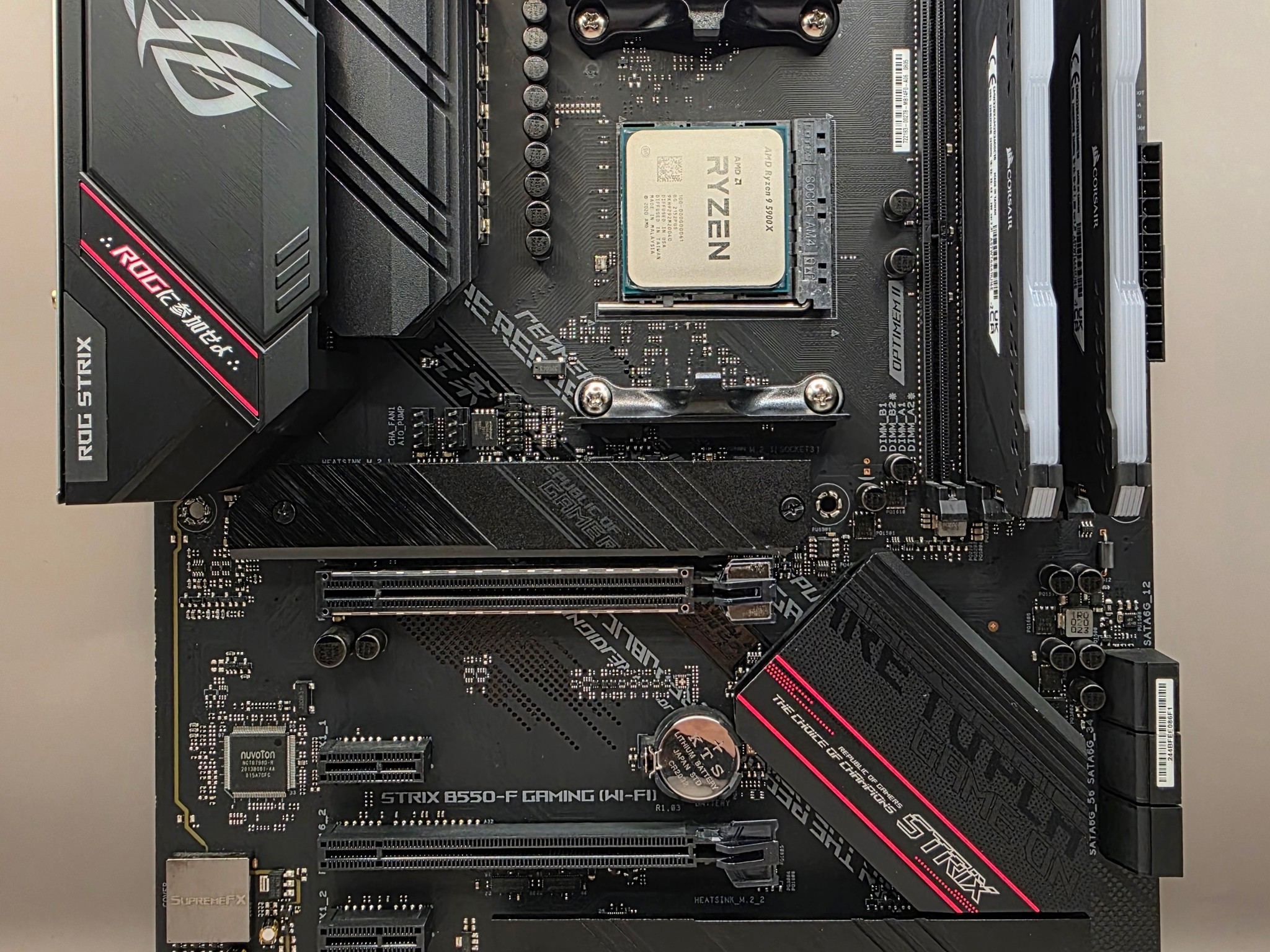 AMD Ryzen 9 5900x with Asus ROG Strix B550-F Gaming Mobo, 32 GB CORSAIR VENGEANCE RGB DDR4 3600MHz