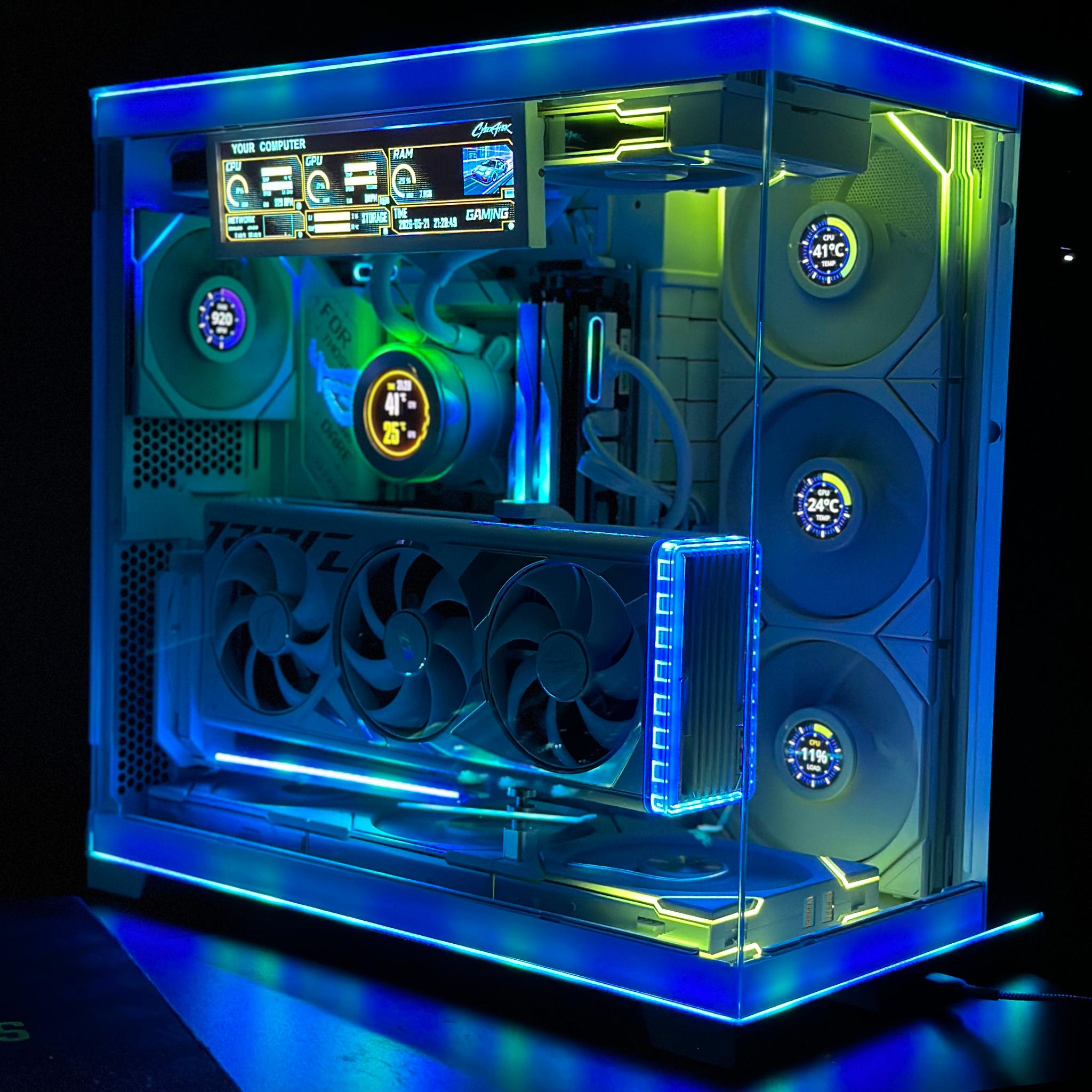 RTX 4090 Ryzen 9800X3D 64GB DDR5 4TB SSD Liquid Cooled White Build