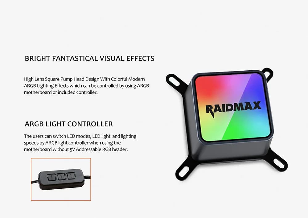 RAIDMAX TORNADO LC240 AIO COOLER! ARGB 240MM AIO CPU COOLER!