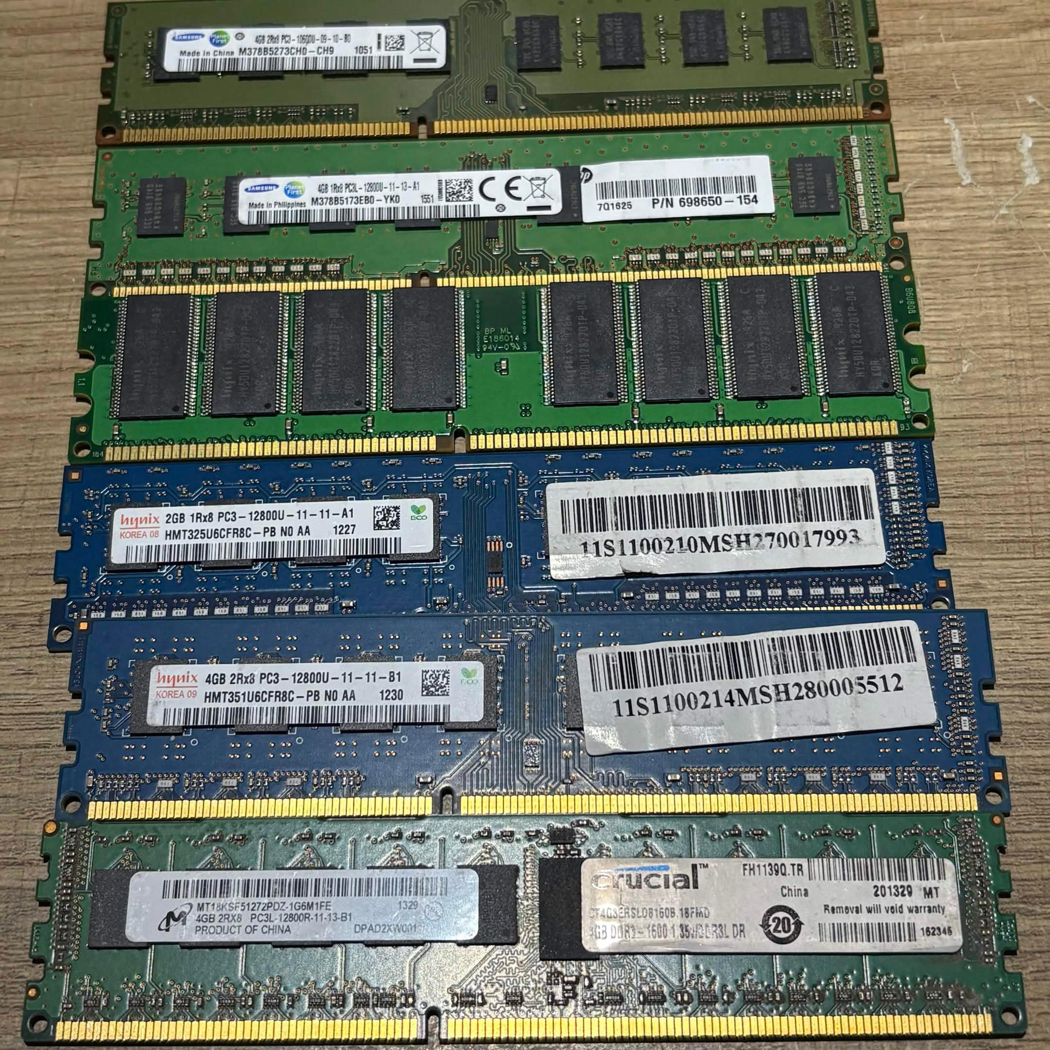 DDR3 & DDR2 Desktop RAM Lot | Corsair, Kingston HyperX, Crucial, Samsung, Hynix & More