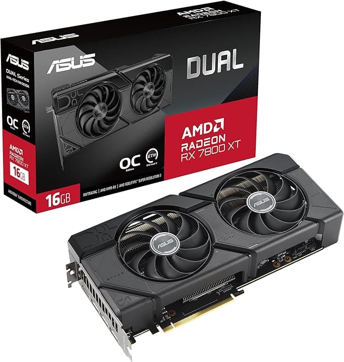 Asus DUAL OC Radeon RX 7800 XT GPU, Used-Like New