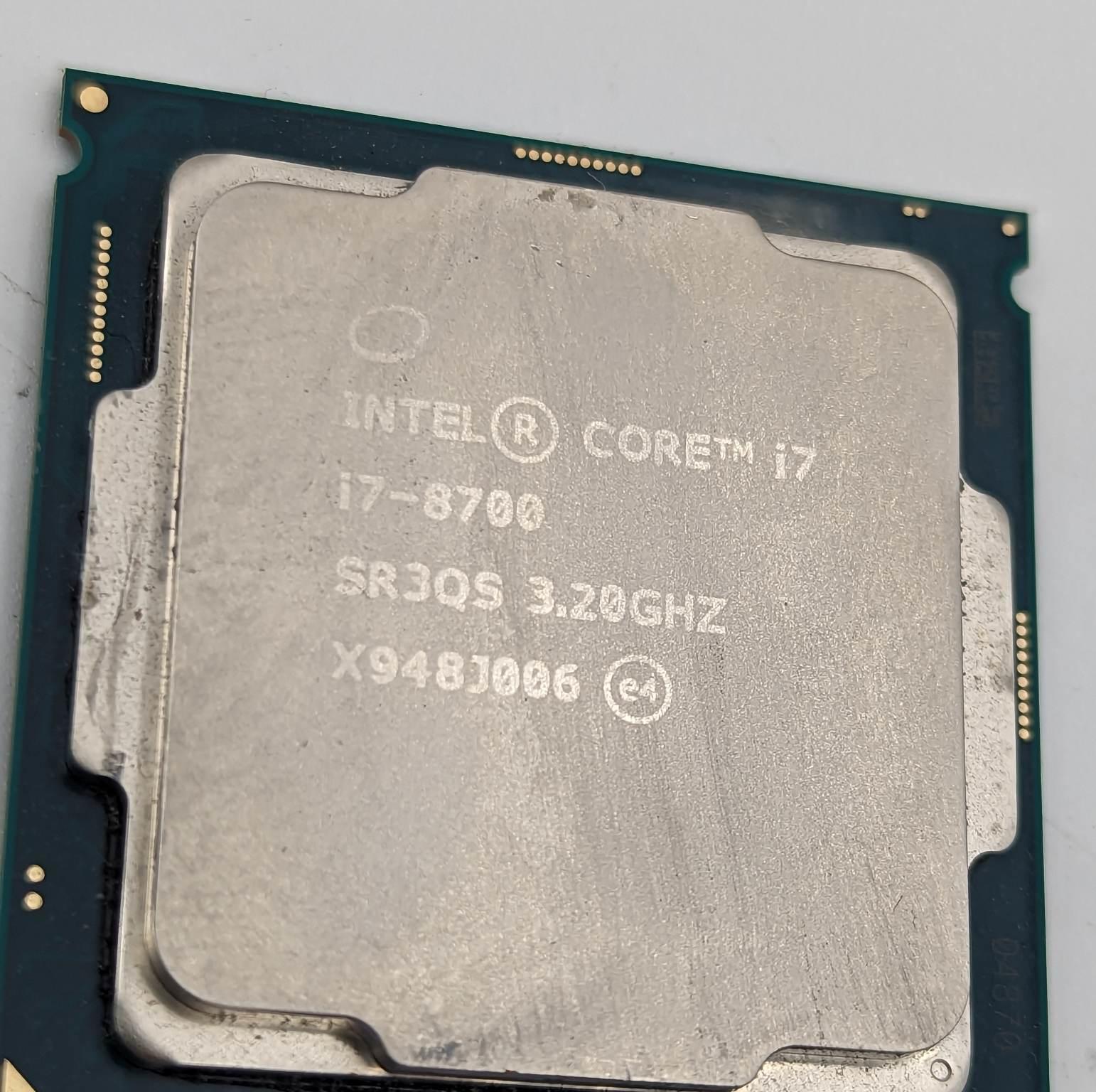 Intel i7-8700 3.2ghz 6 core CPU. LGA 1151