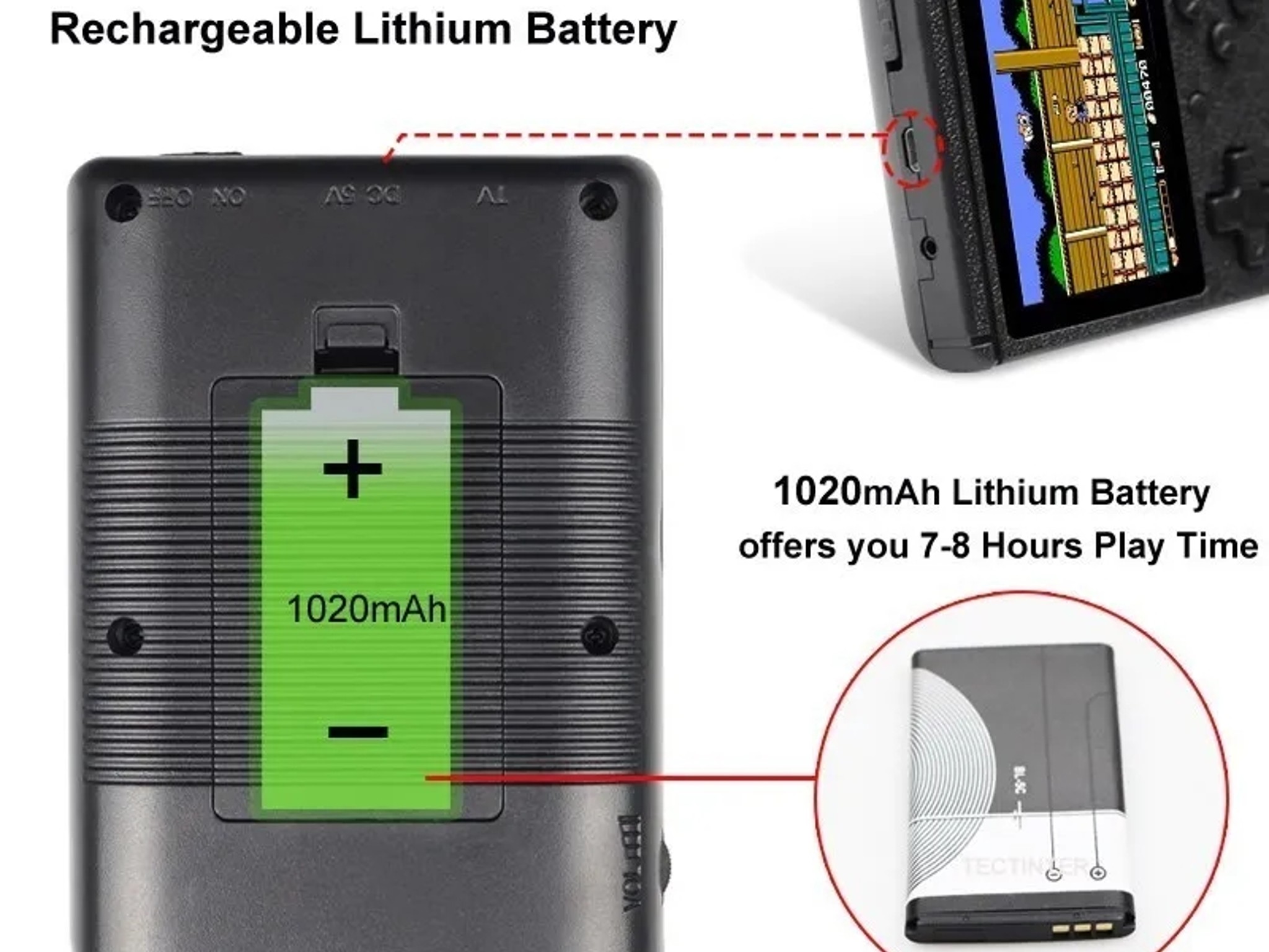Retro Portable Gaming Handheld - Random Color!!