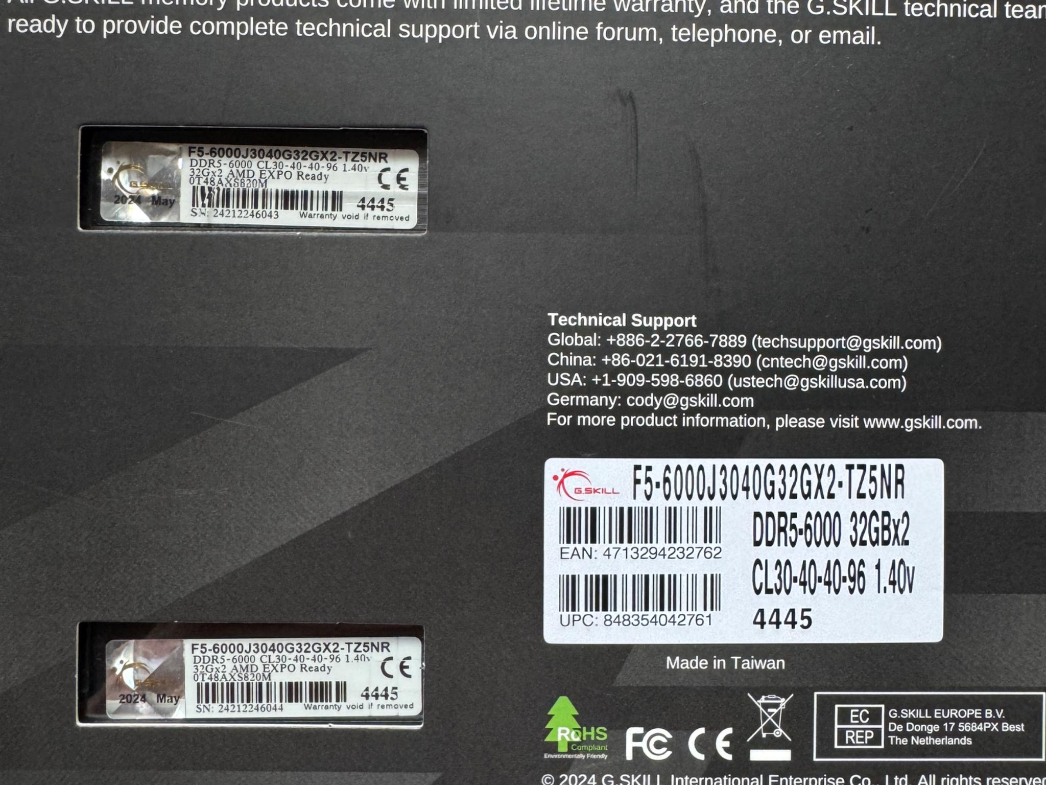 DDR5 64GB Trident Z5 Neo RGB (32GB x 2) 6000MT/s CL30