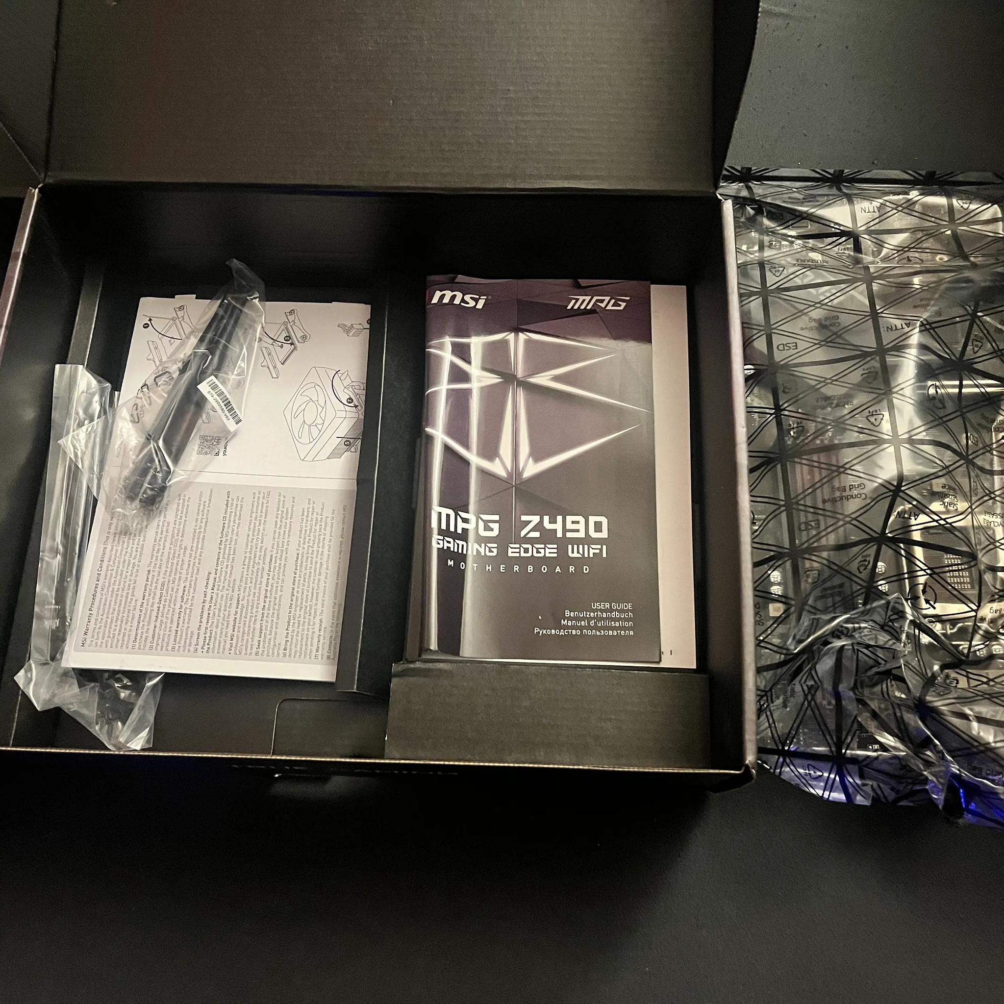 MSI MPG Z490 GAMING EDGE WIFI ATX Gaming Motherboard, LGA 1200 Socket, DDR4, CF, Dual M.2 Slots