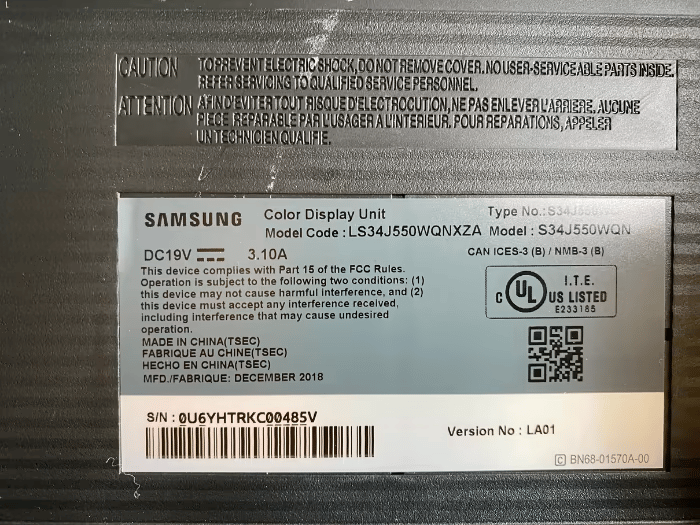 Samsung 34" Monitor Ultra Wide Monitor | 3440 X 1440 Resolution | S34J550WQN