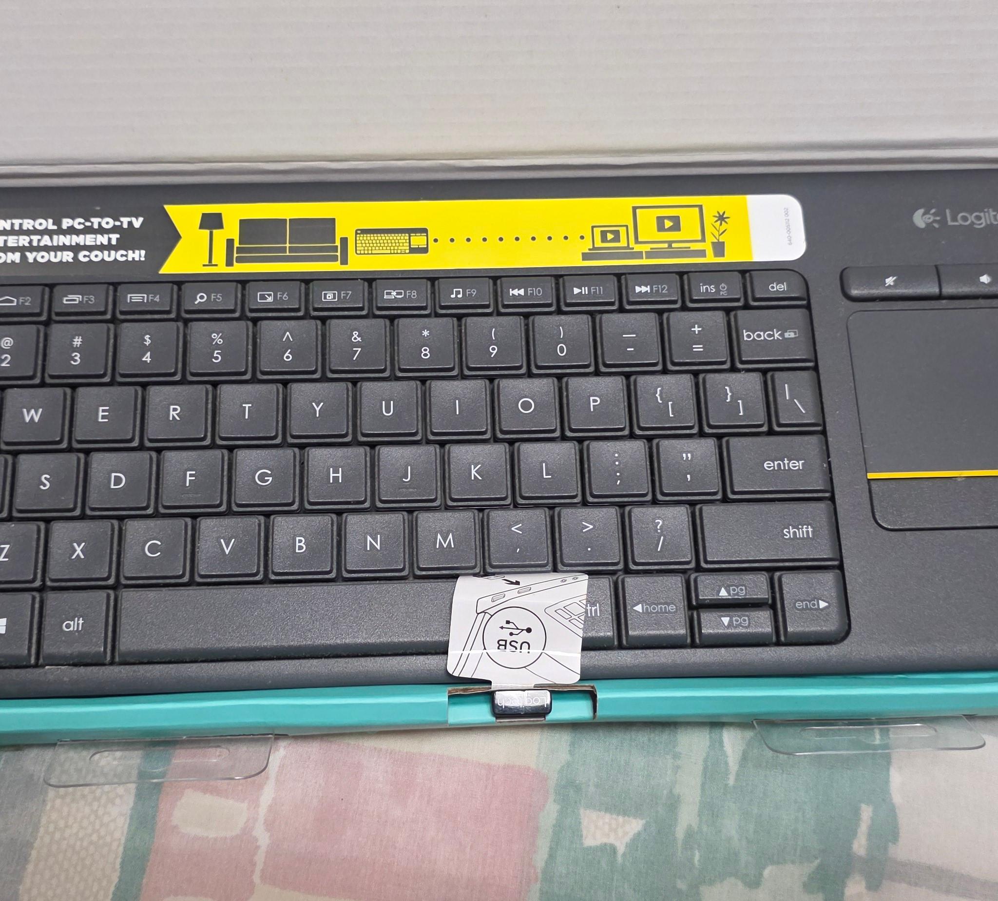 Logitech K400 Plus TV Wireless Touch Keyboard with Easy Media Control