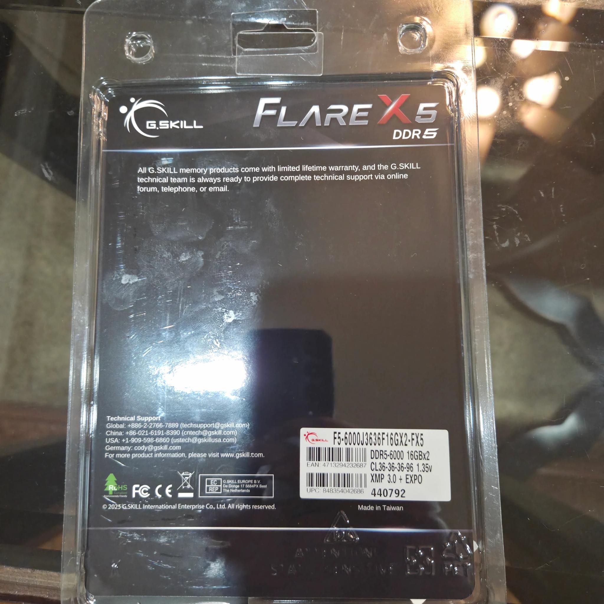 G.Skill FlareX5 6000cl36 16GB Ram (1x16gb) XMP & EXPO Compatible!