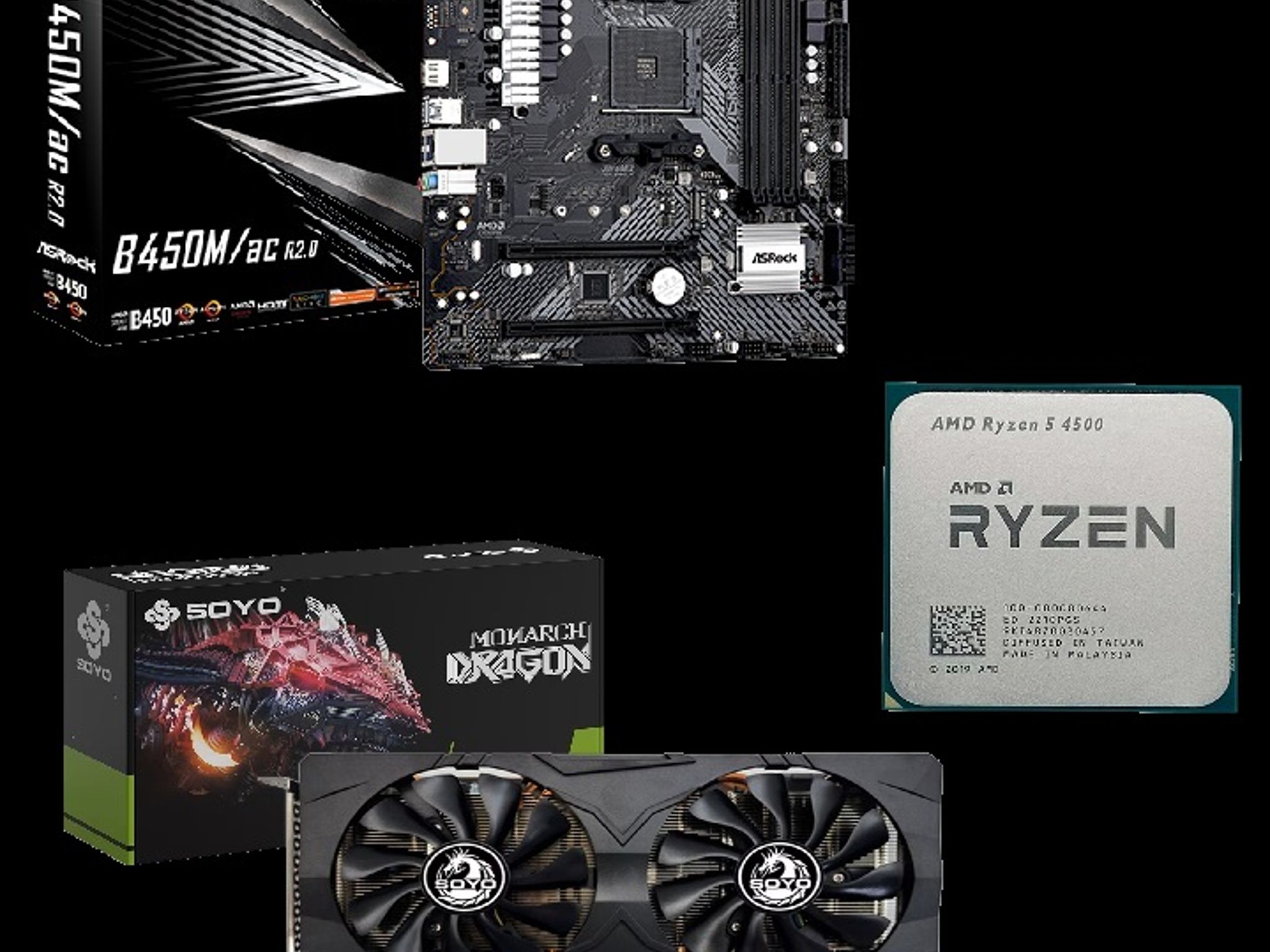 NEW Ryzen 5 4500 + ASRock B450M AC + SOYO RX 5700 XT Bundle (BIOS Ready!)