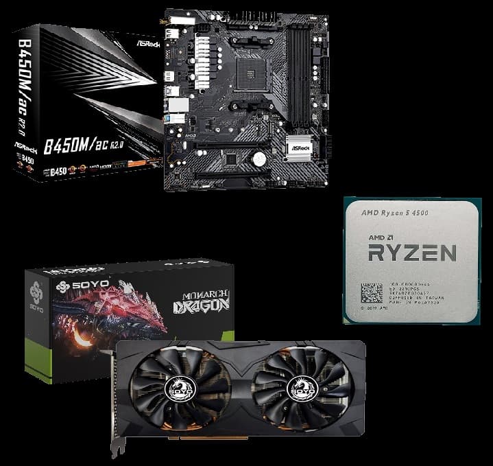 NEW Ryzen 5 4500 + ASRock B450M AC + SOYO RX 5700 XT Bundle (BIOS Ready!)