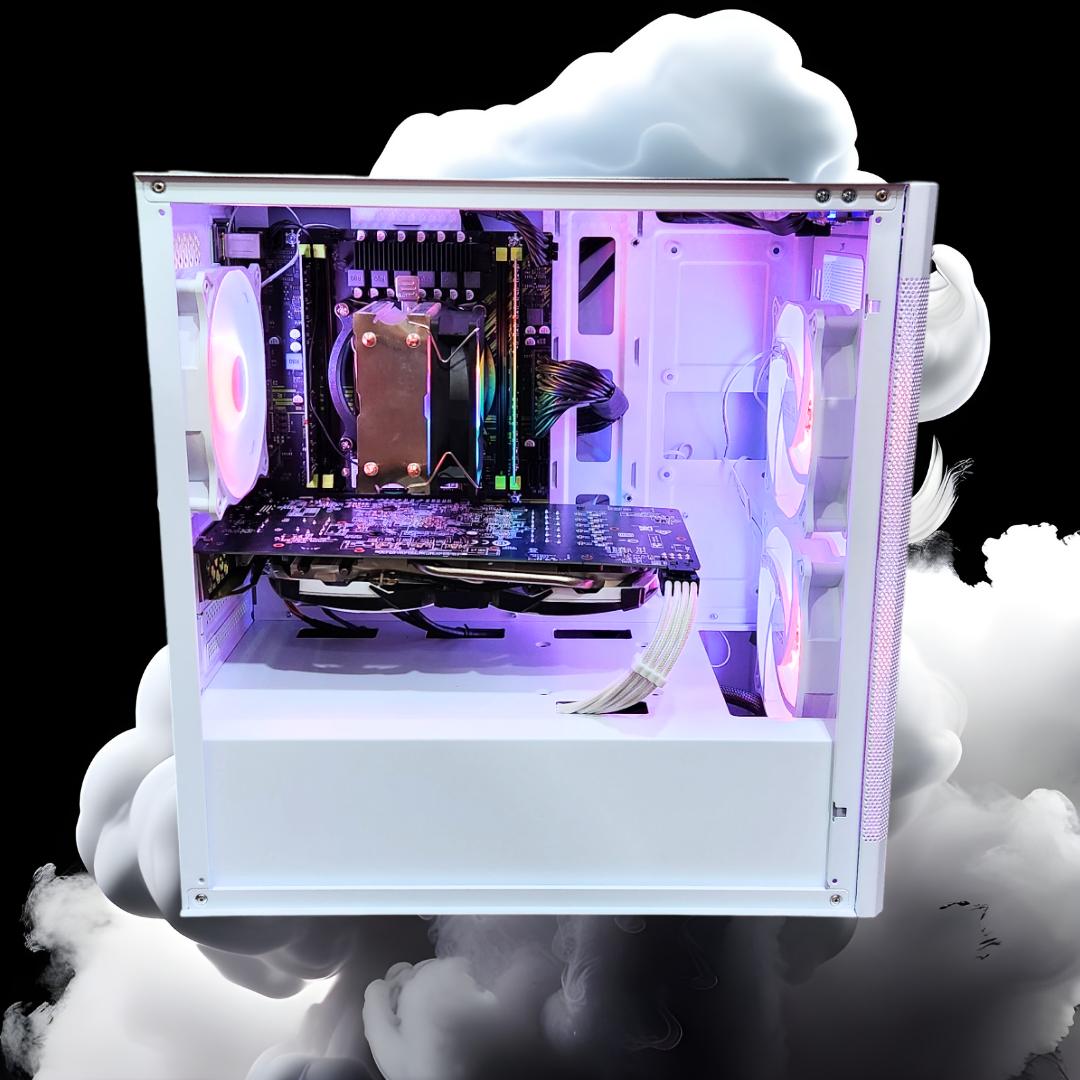 ⚪️White Dragon🐲: RX 580 8GB | Xeon E5-2650 V3 | 16GB DDR4 RAM | 512GB SSD | 4 Fans | White RGB PC