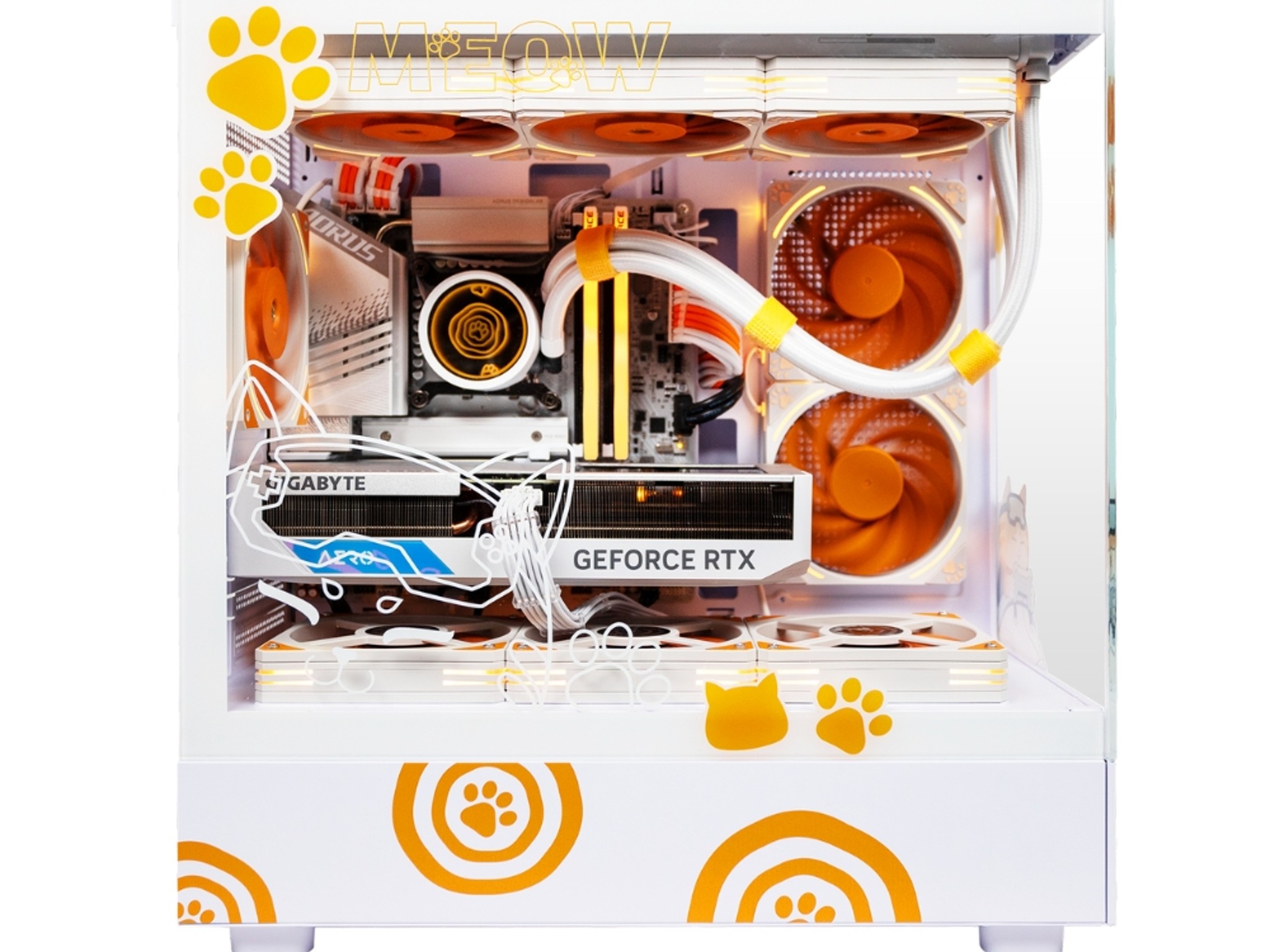 SEGOTEP Frozen 360 Meow Orange ARGB Desktop AIO Liquid CPU Cooler Orange Color