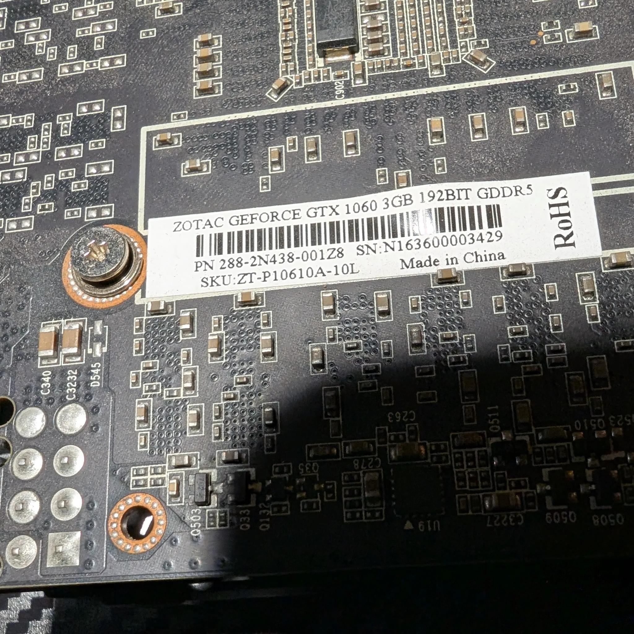 Zotac Nvidia GTX 1060 3gb