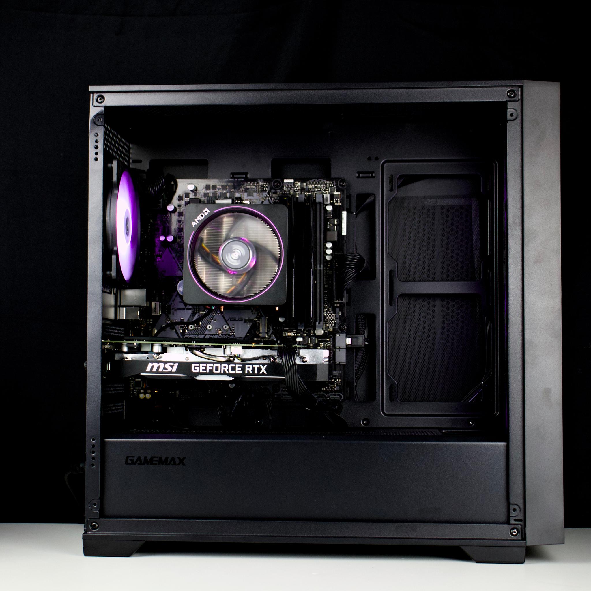 🟣⚫ - Budget Gaming PC – RTX 2060, Ryzen 5 2600, 16GB RAM, 512GB SSD - WiFi/BlueTooth - ⚫🟣