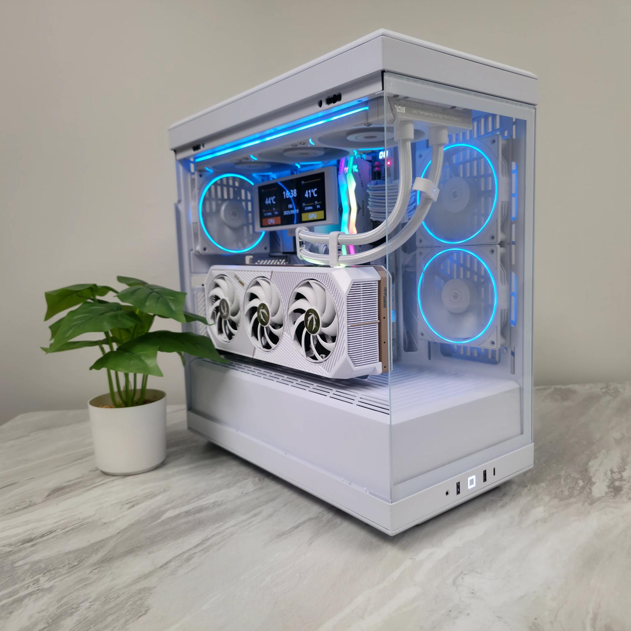 4k High-End Ice White Gaming PC Computer (RTX 5080 16gb, 9800X3D, 32gb DDR5 6000 MTs cl30)