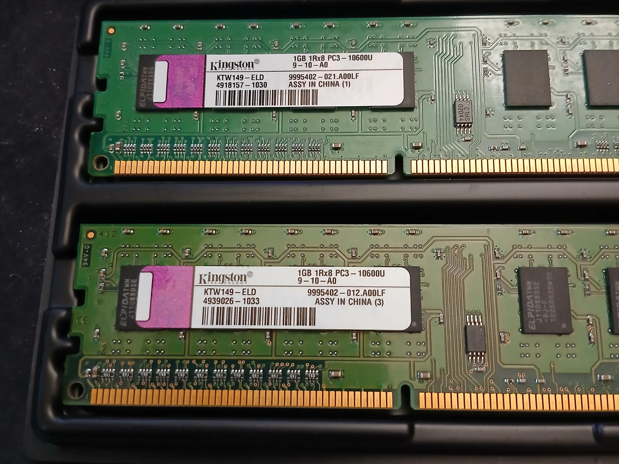 2 A-Tech Kingston Ram Kits 2GB DDR3-1333MHz PC3-10600U