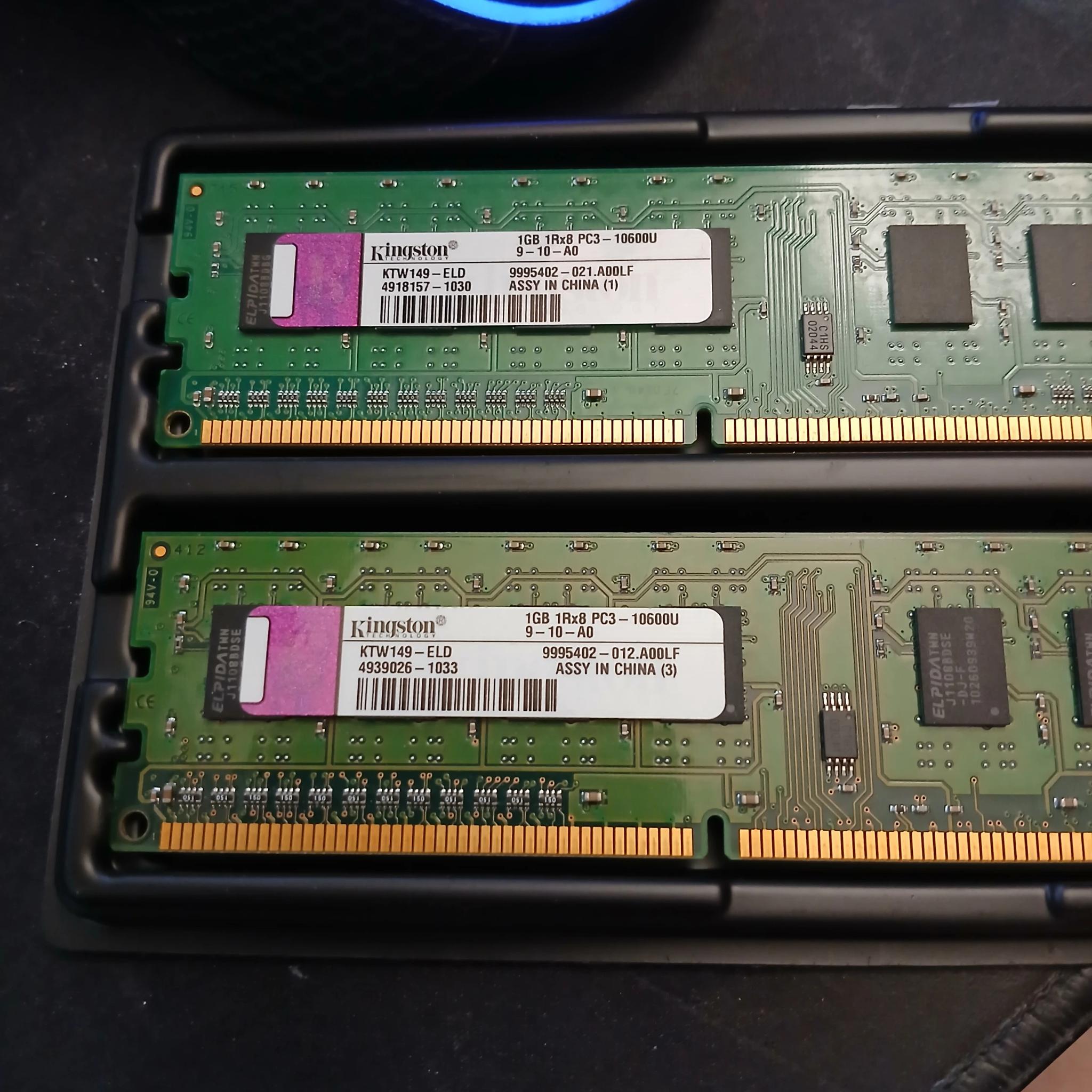 2 A-Tech Kingston Ram Kits 2GB DDR3-1333MHz PC3-10600U
