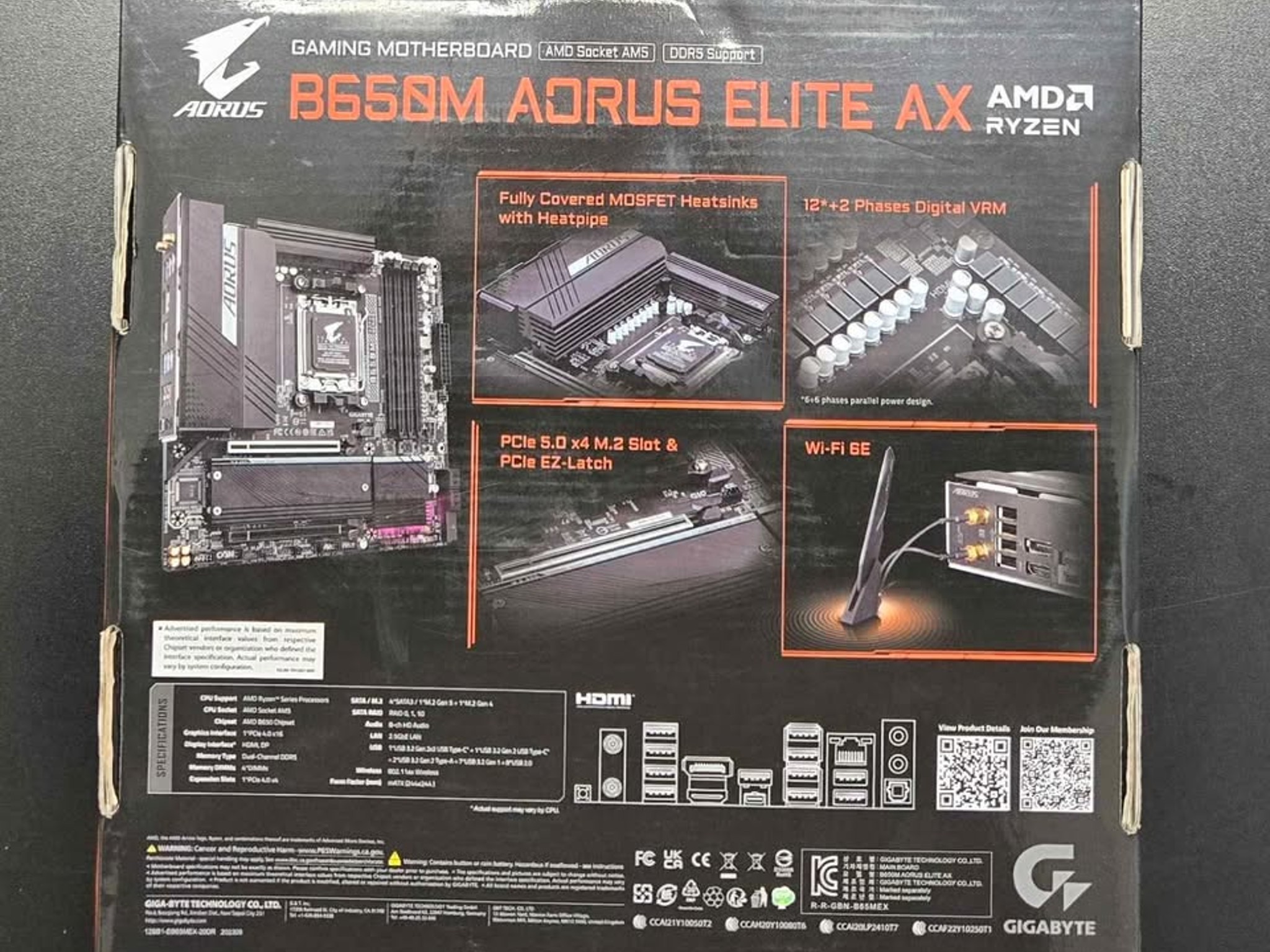 B650M Aorus Elite AX, M-ATX, AM5 Motherboard