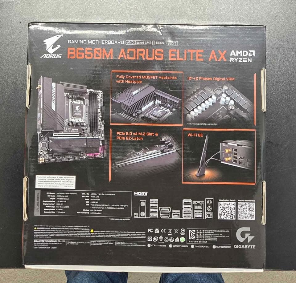 B650M Aorus Elite AX, M-ATX, AM5 Motherboard