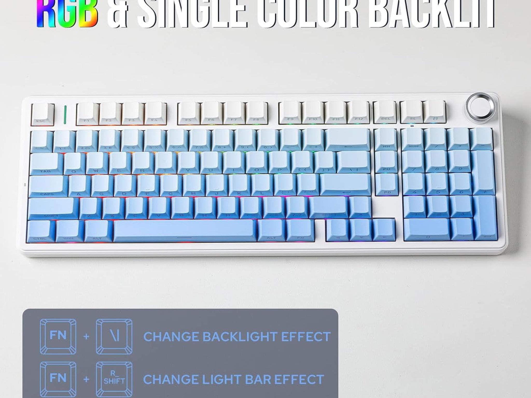 $30 OFF! AULA F99 PRO (BRAND NEW) Blue, Mechanical Keyboard 95% LEOBOG Nimbus V3 Switches w/ Knob