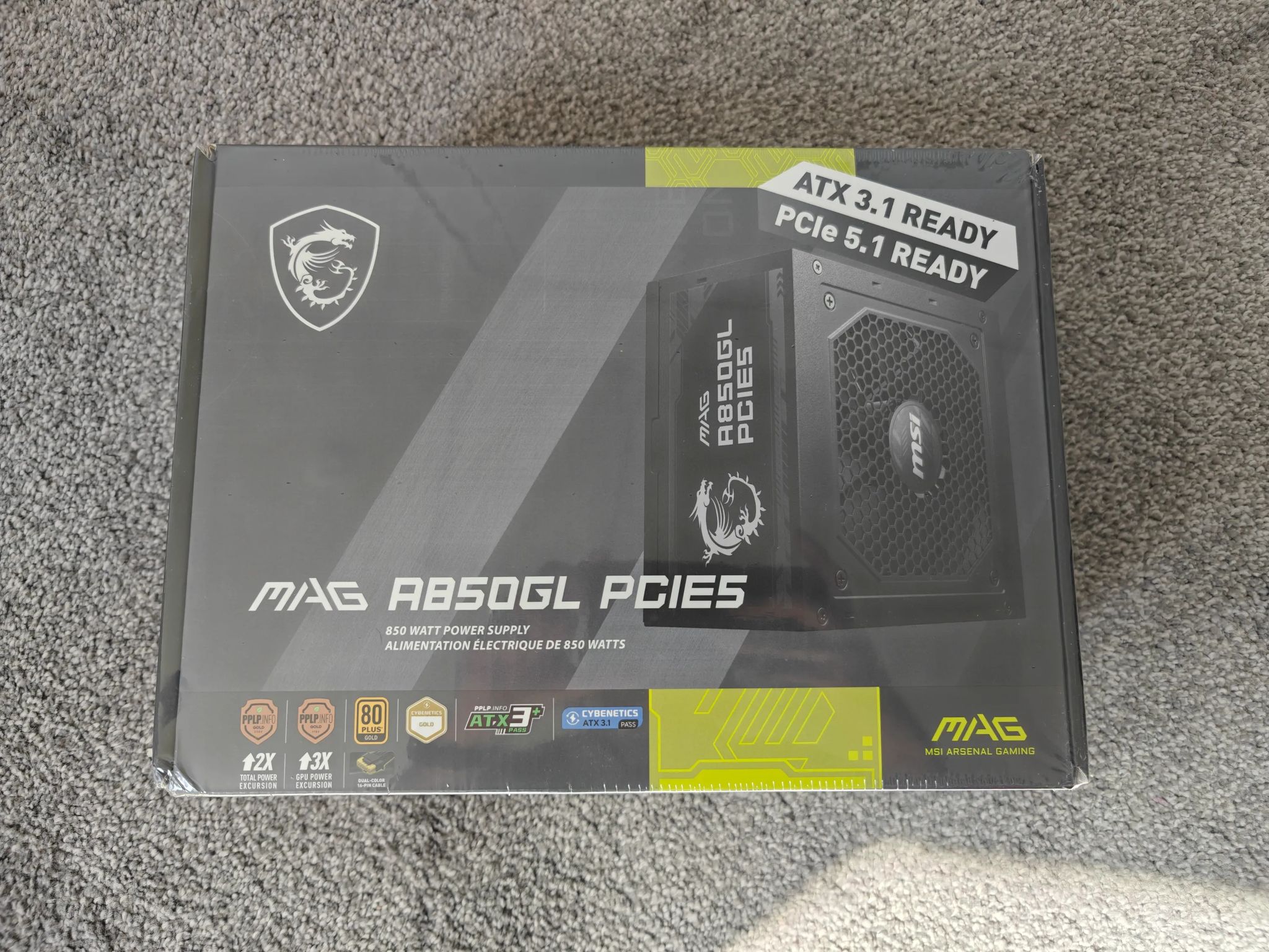 MSI - MAG A850GL PCIE5 850W ATX 3.1 &PCIe 5.1 Fully Modular 80 Plus Gold PSU