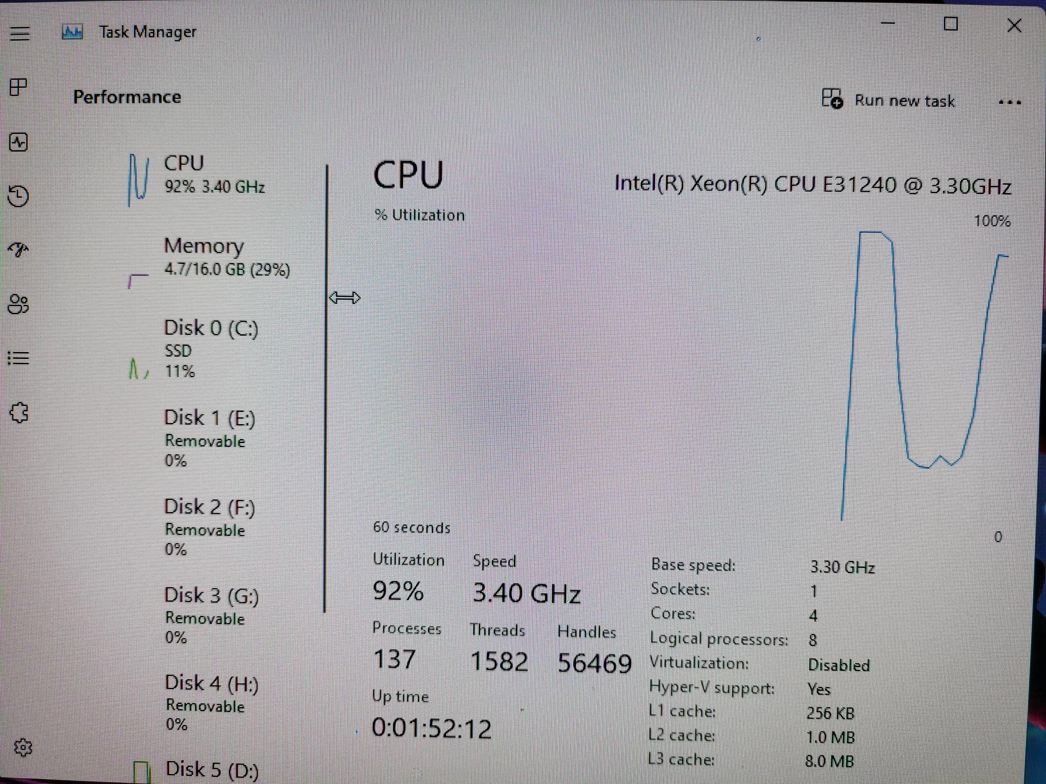 XeonE3 1240/RX580 8gb Gaming PC Computer 