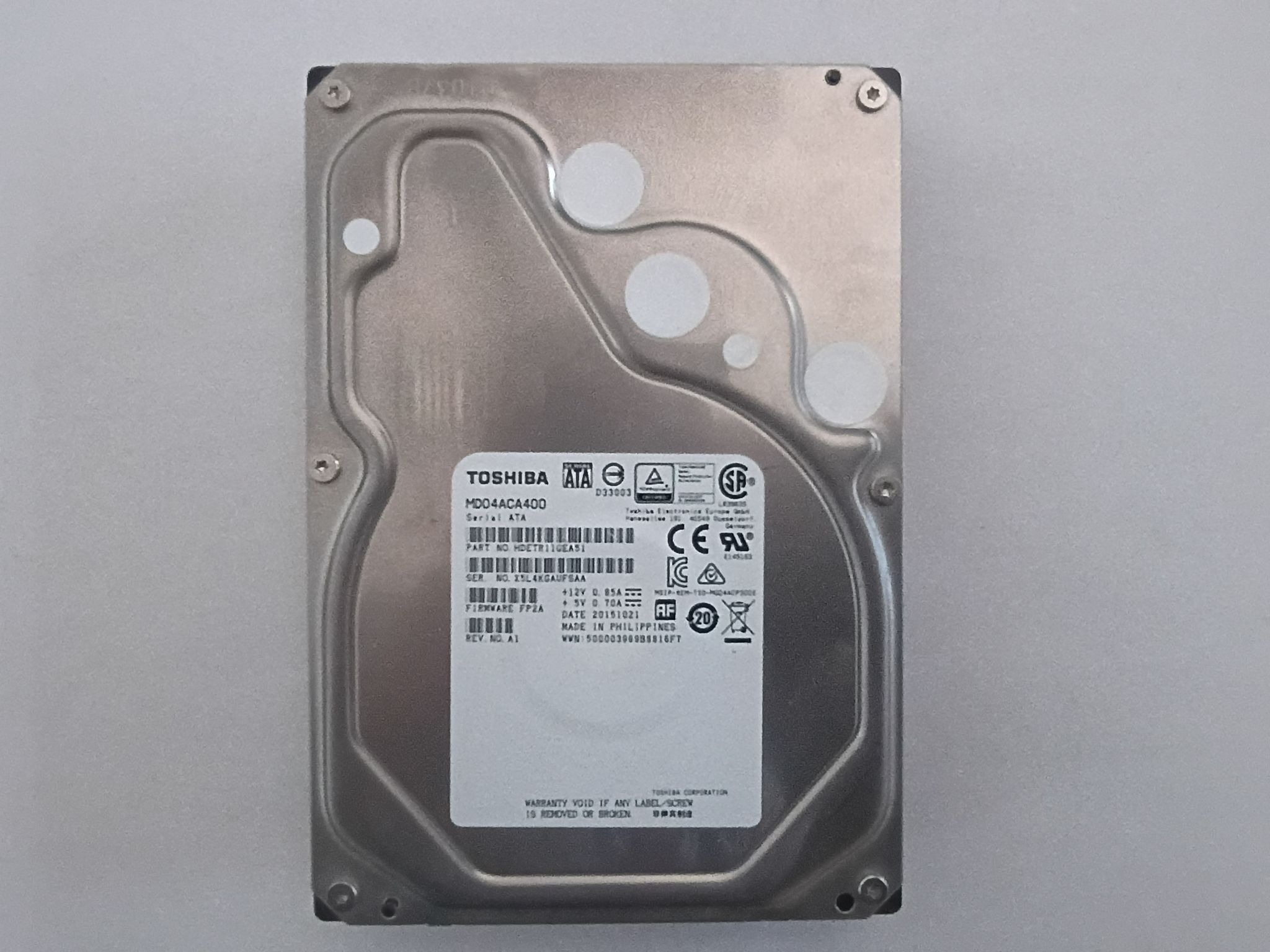 Toshiba MD04ACA400 4TB 3.5" 7200RPM SATA III HDD